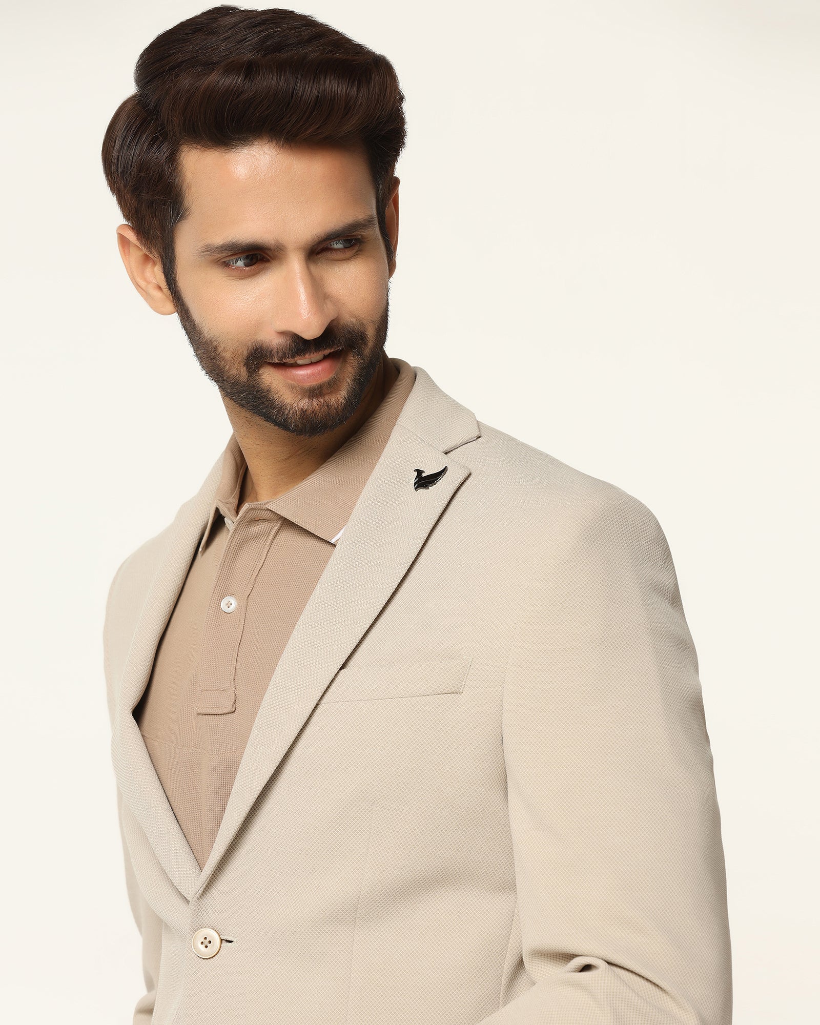 Formal Beige Textured Blazer - Revlon