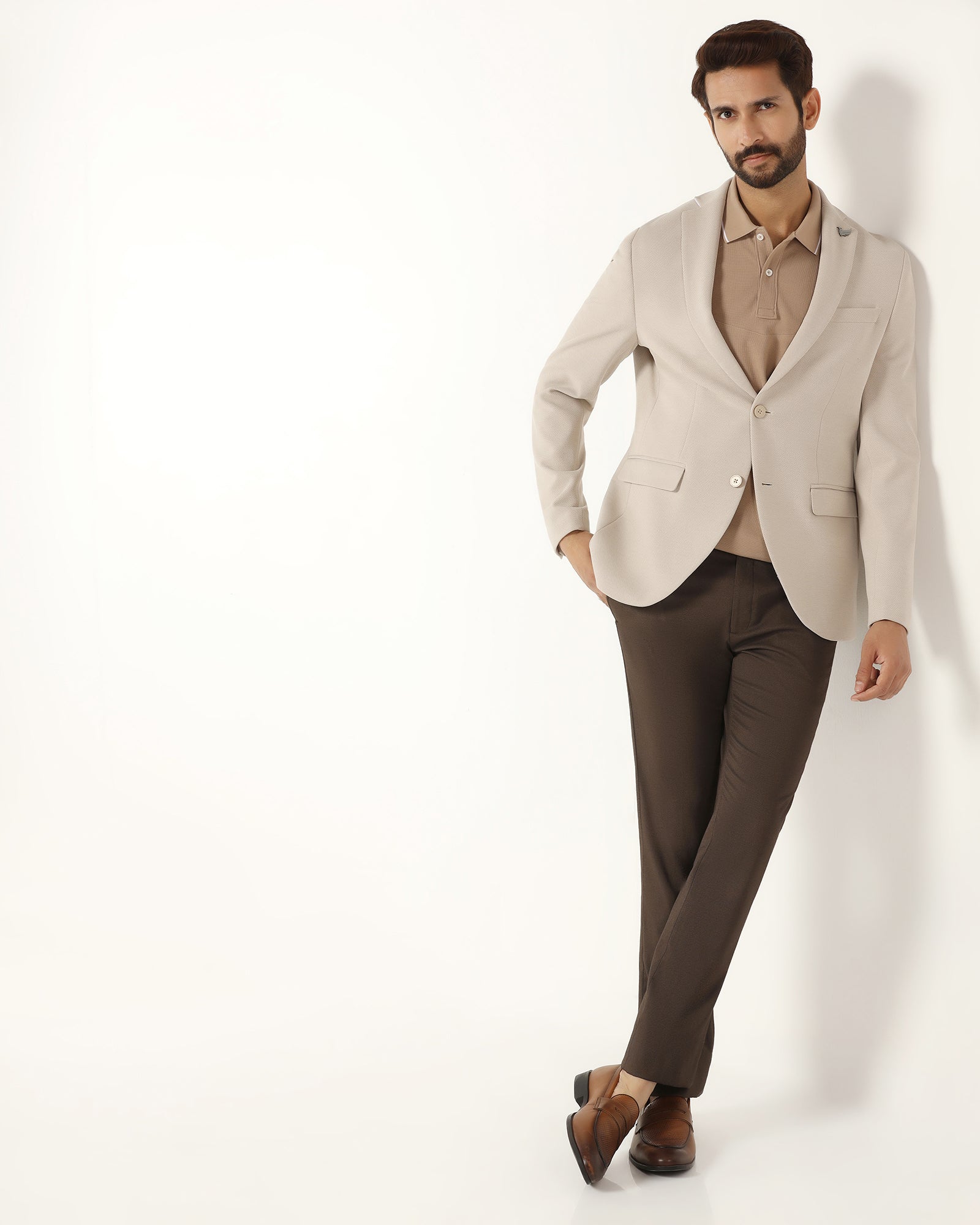 Formal Beige Textured Blazer - Revlon