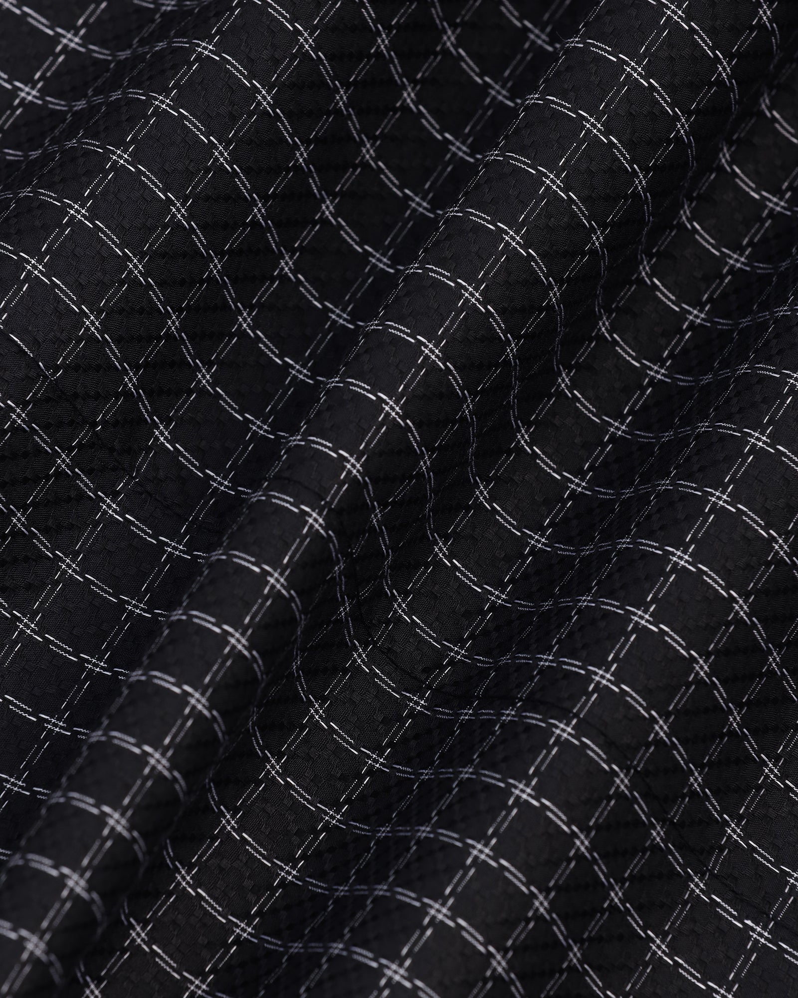 Formal Black Check Shirt - Drone