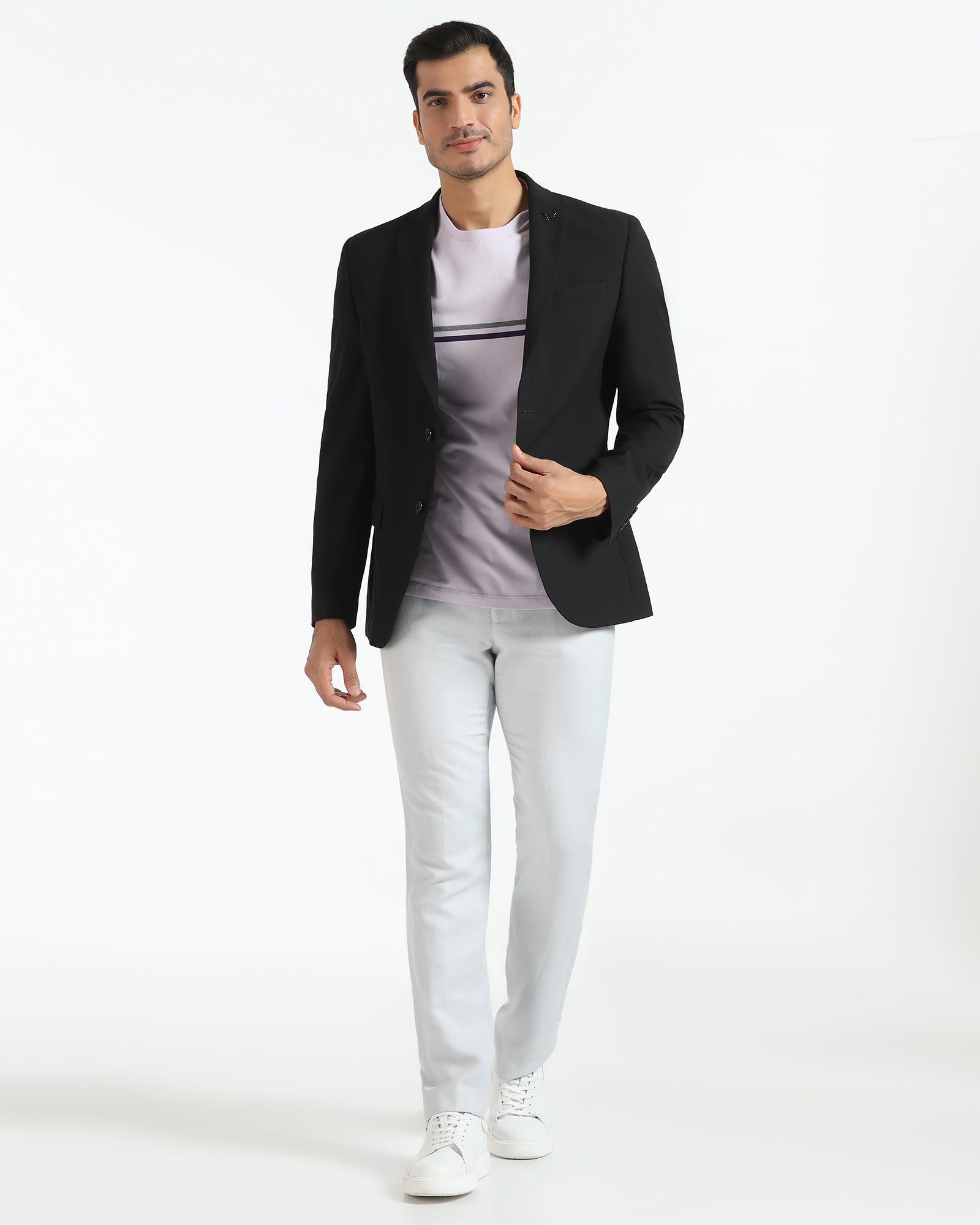 Formal Black Solid Blazer - Vacson