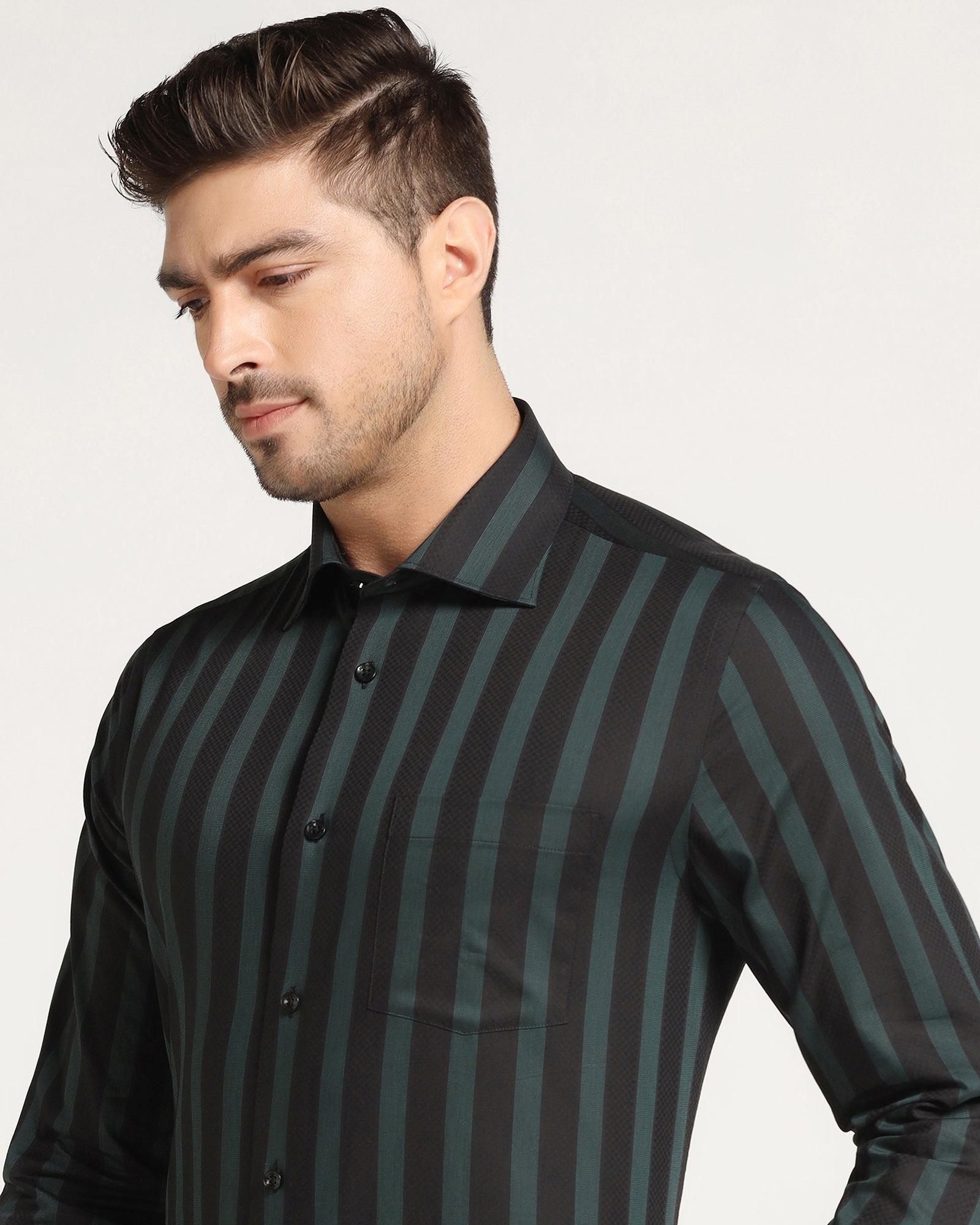 Formal Black Stripe Shirt - Regis - Blackberrys