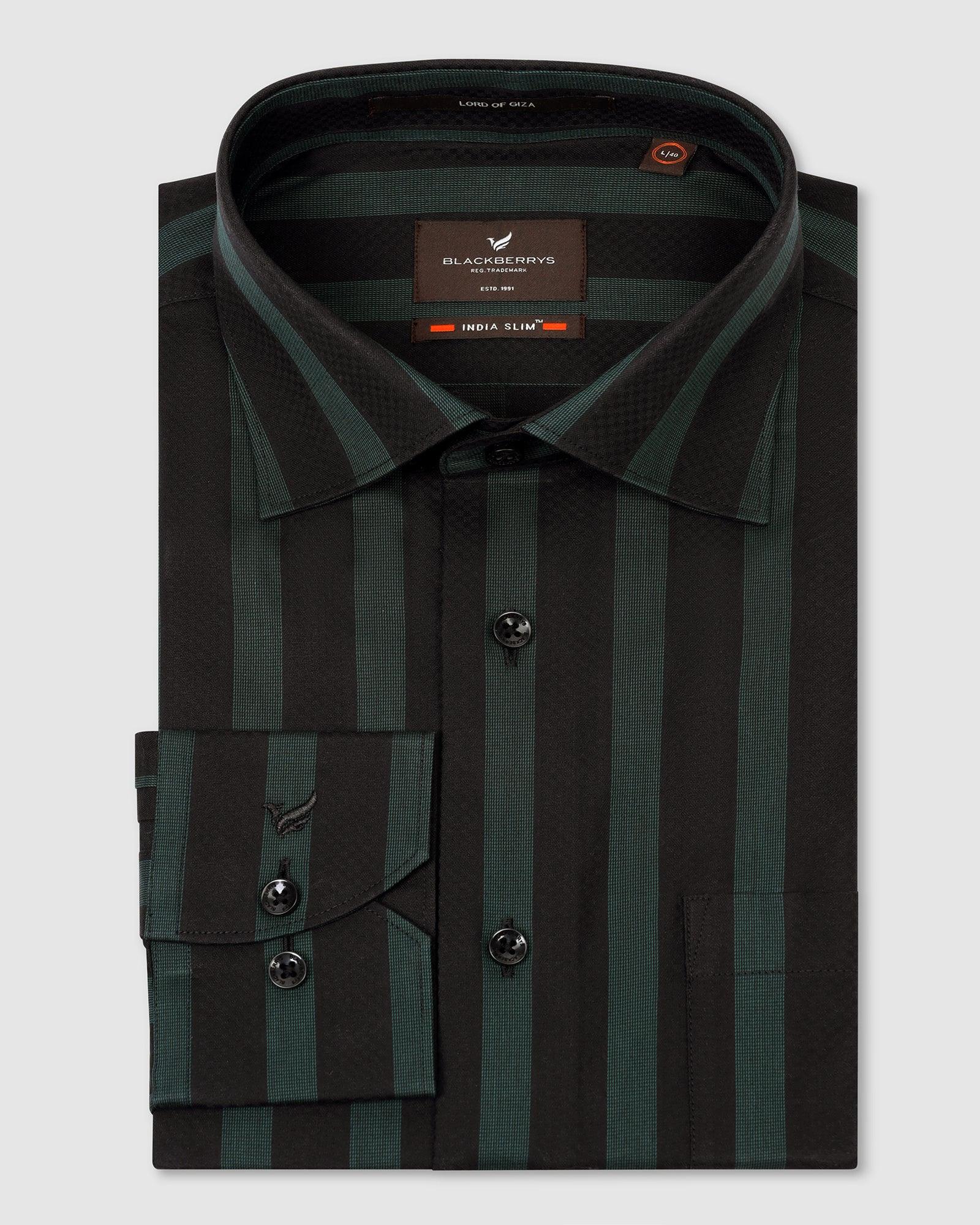 Formal Black Stripe Shirt - Regis - Blackberrys