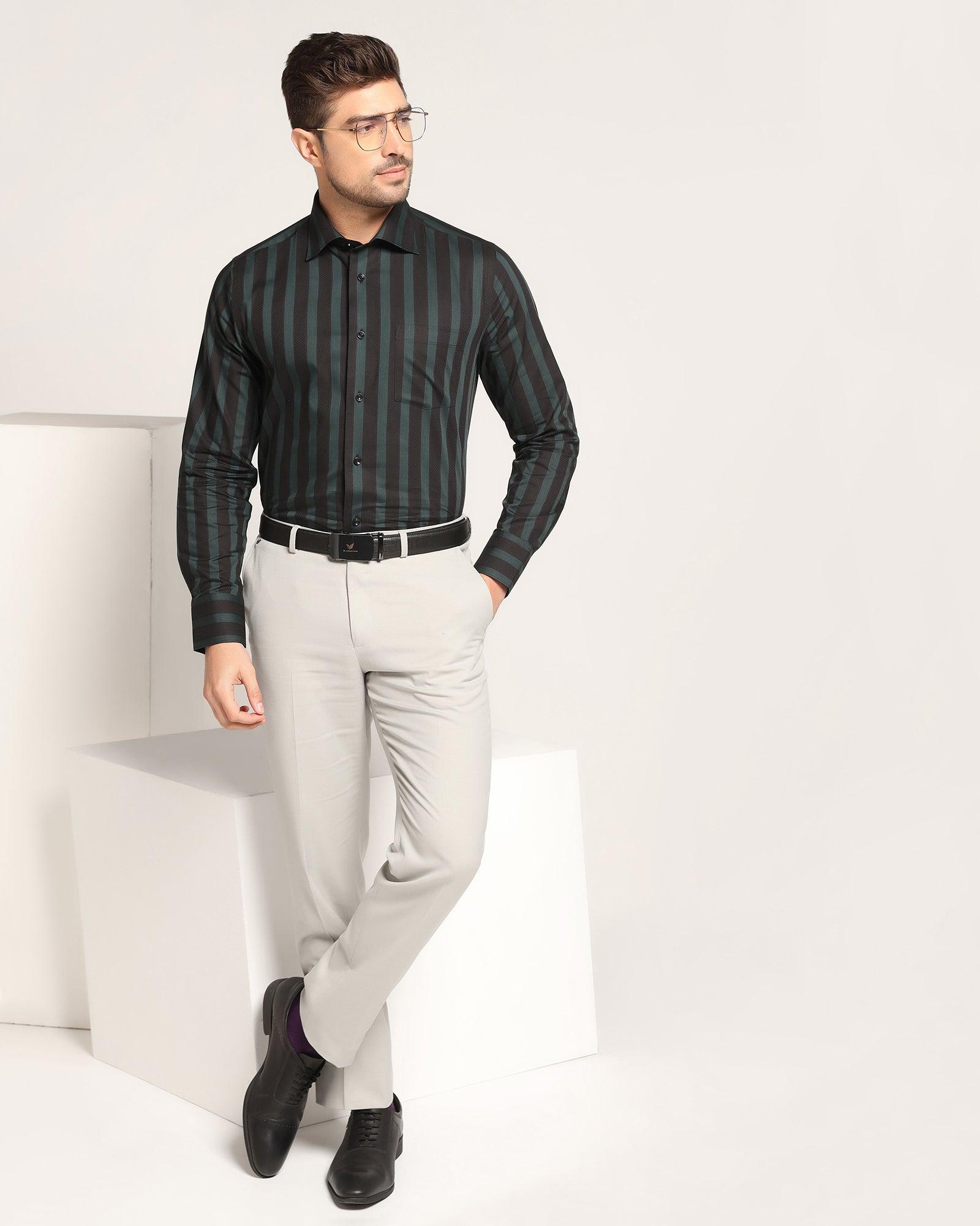 Formal Black Stripe Shirt - Regis - Blackberrys