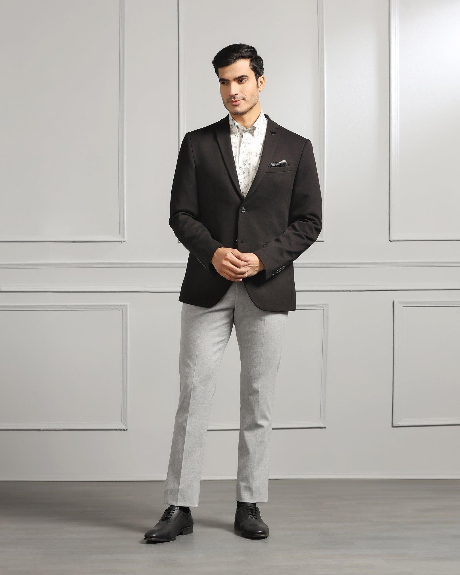 Formal Black Textured Blazer - Caleb - Blackberrys