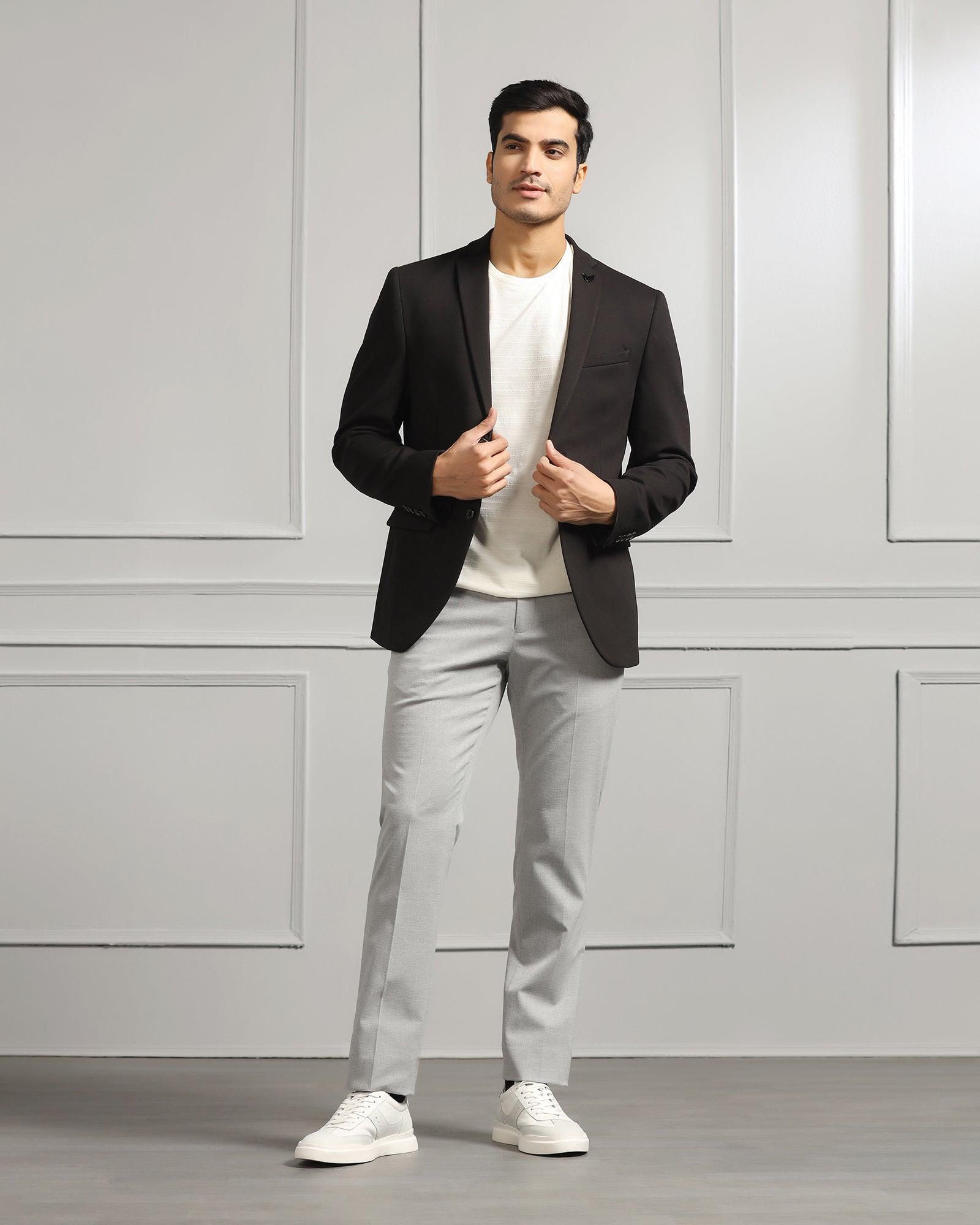 Formal Black Textured Blazer - Caleb - Blackberrys