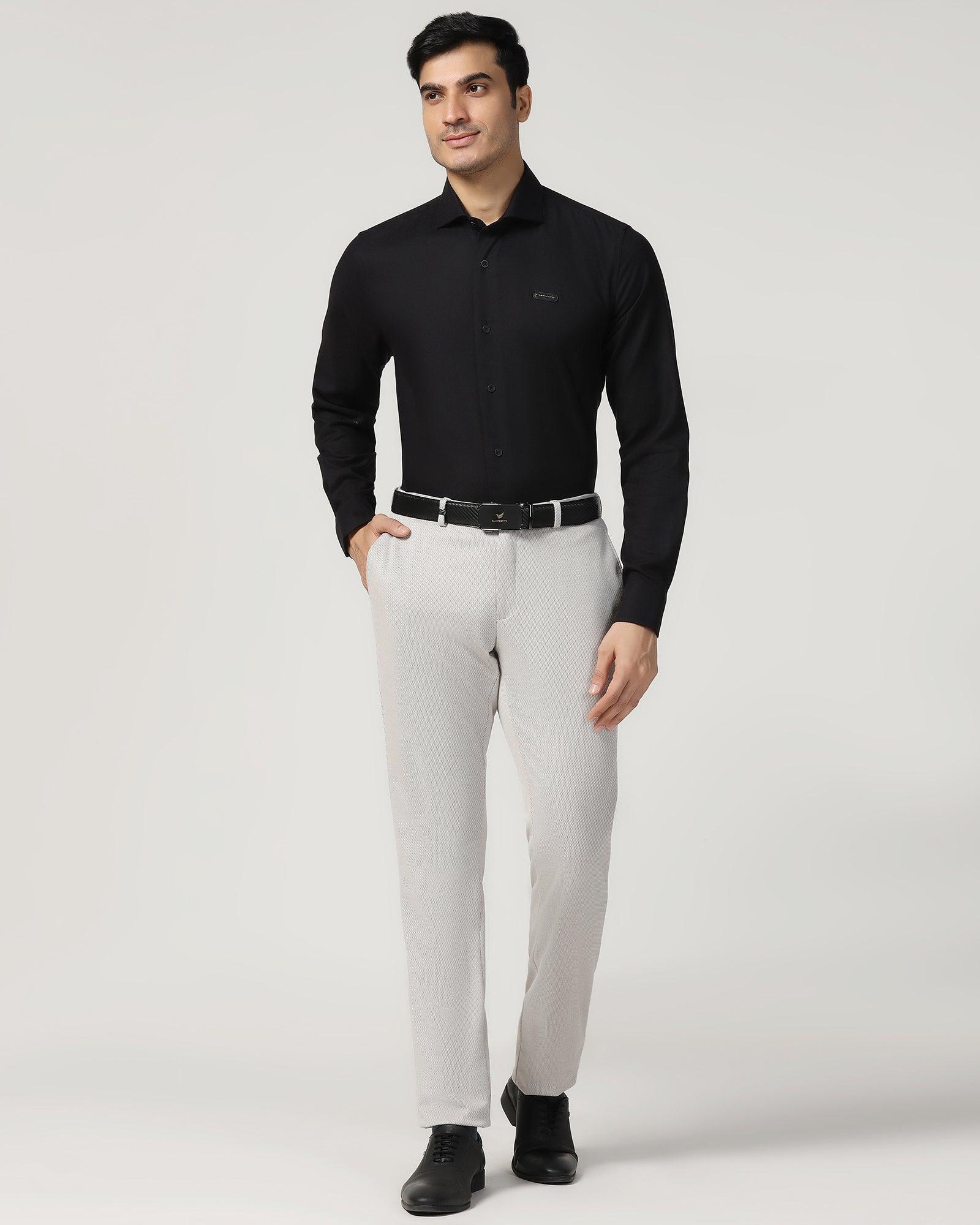 Non Iron Formal Black Textured Shirt - Cos