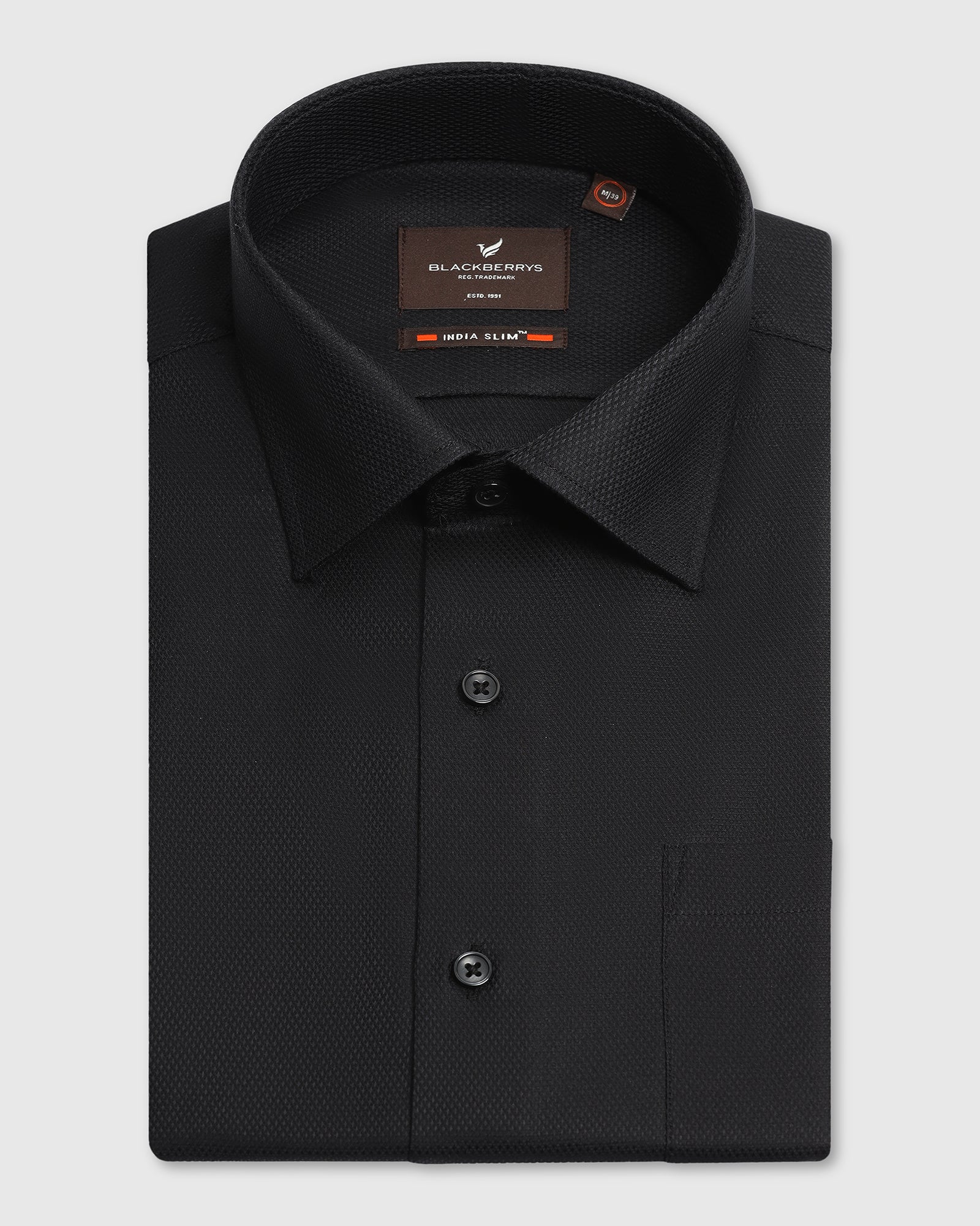 Formal Black Textured Shirt - Evolve