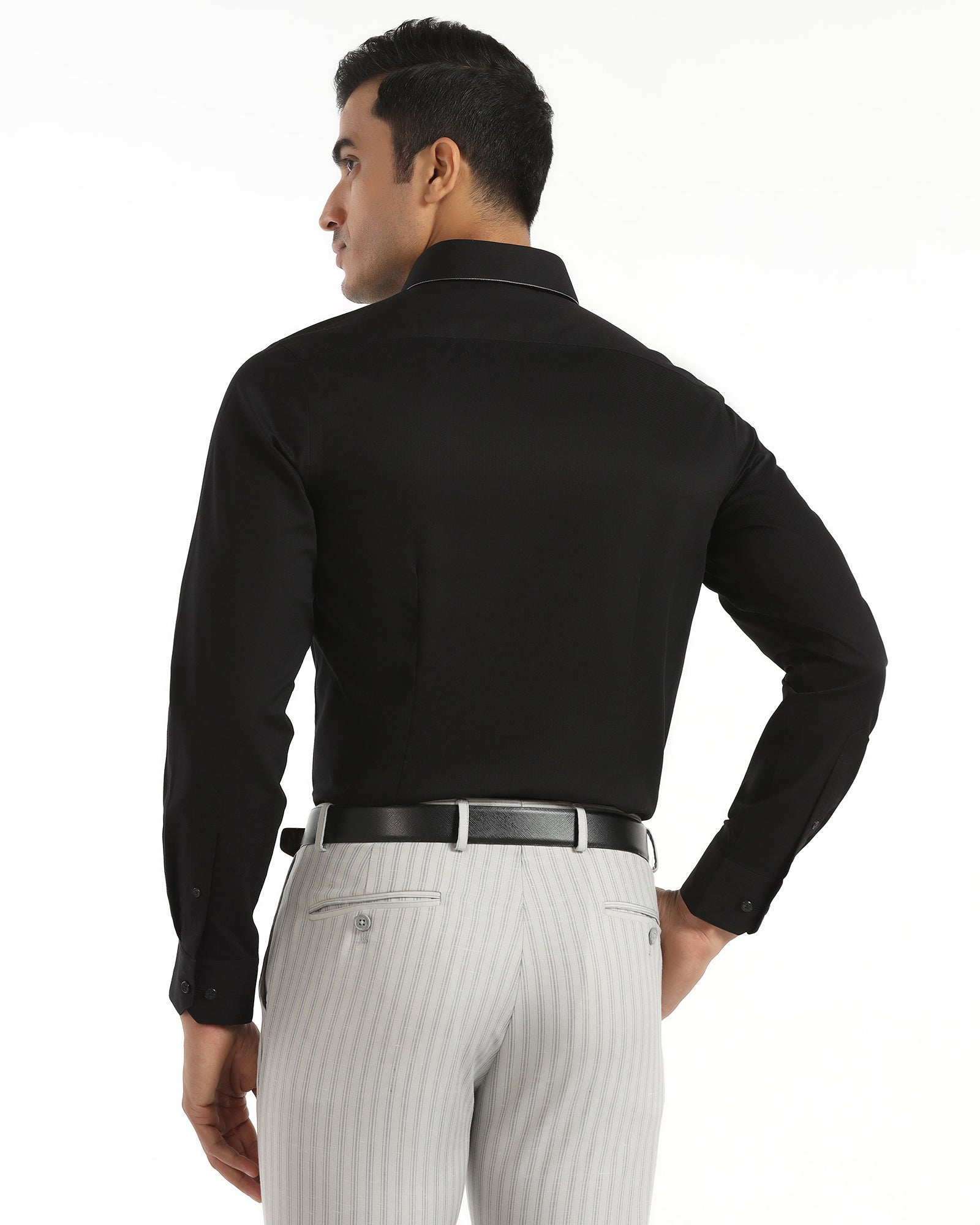 Formal Black Textured Shirt - Float