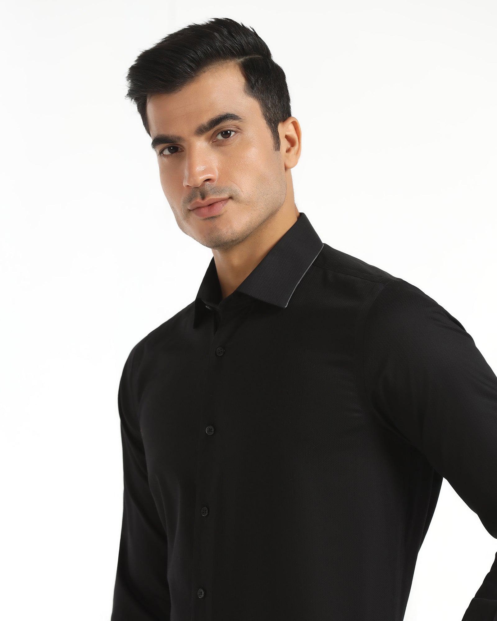 Formal Black Textured Shirt - Float