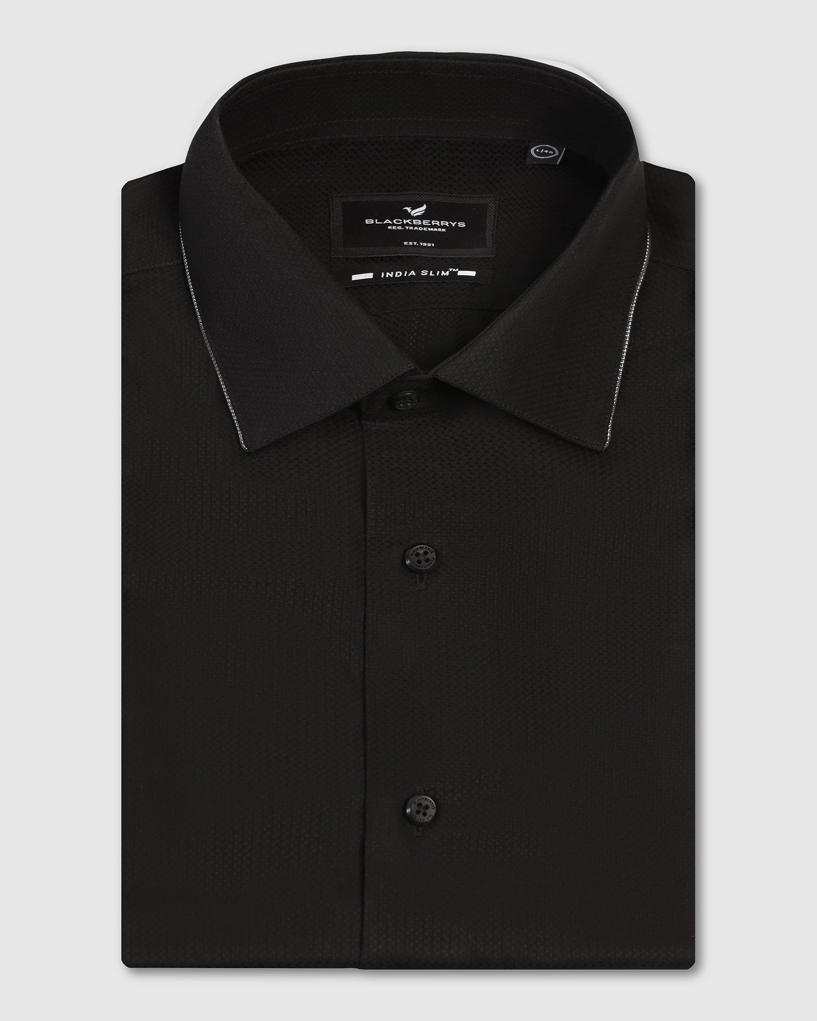 Formal Black Textured Shirt - Float