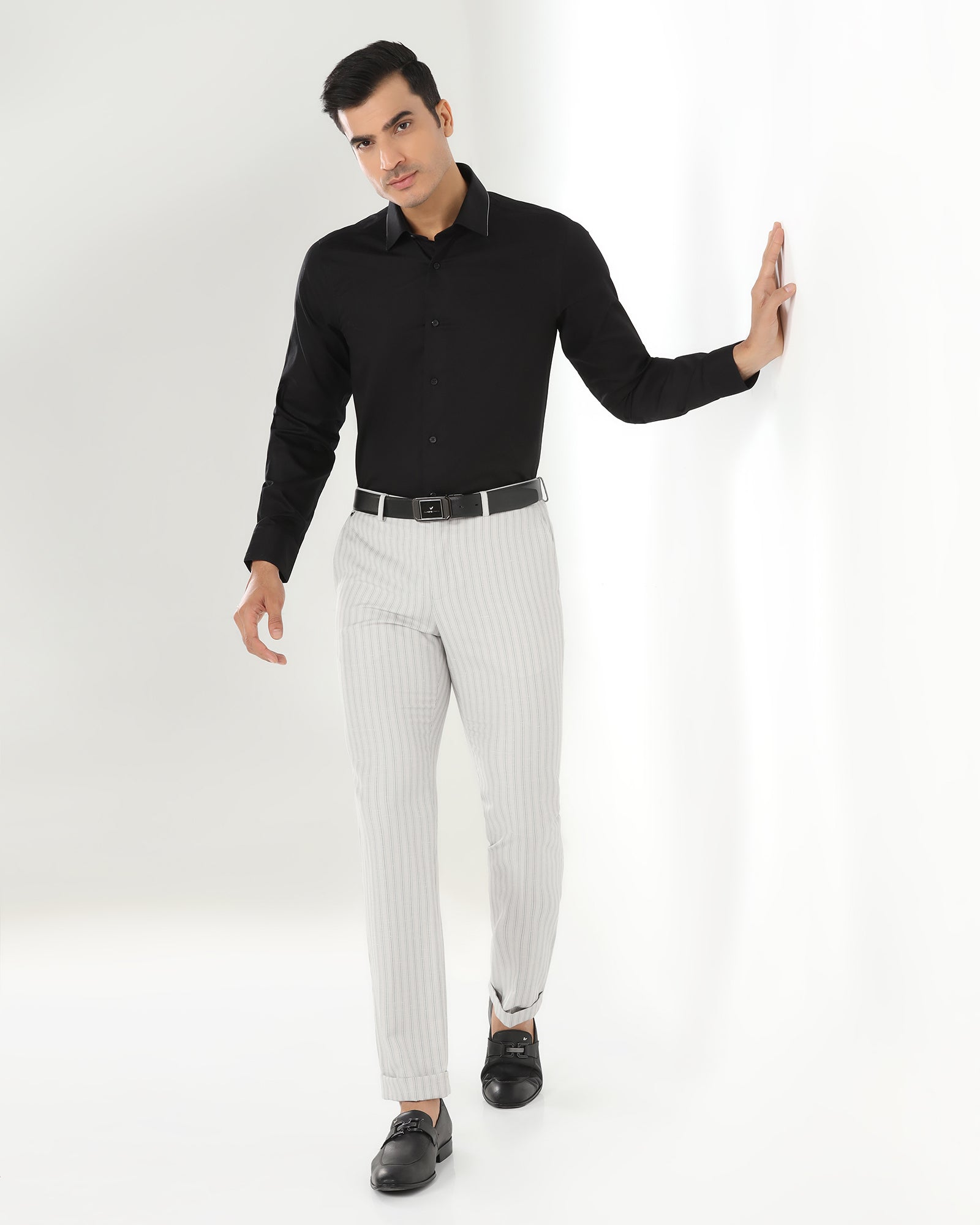 Formal Black Textured Shirt - Float
