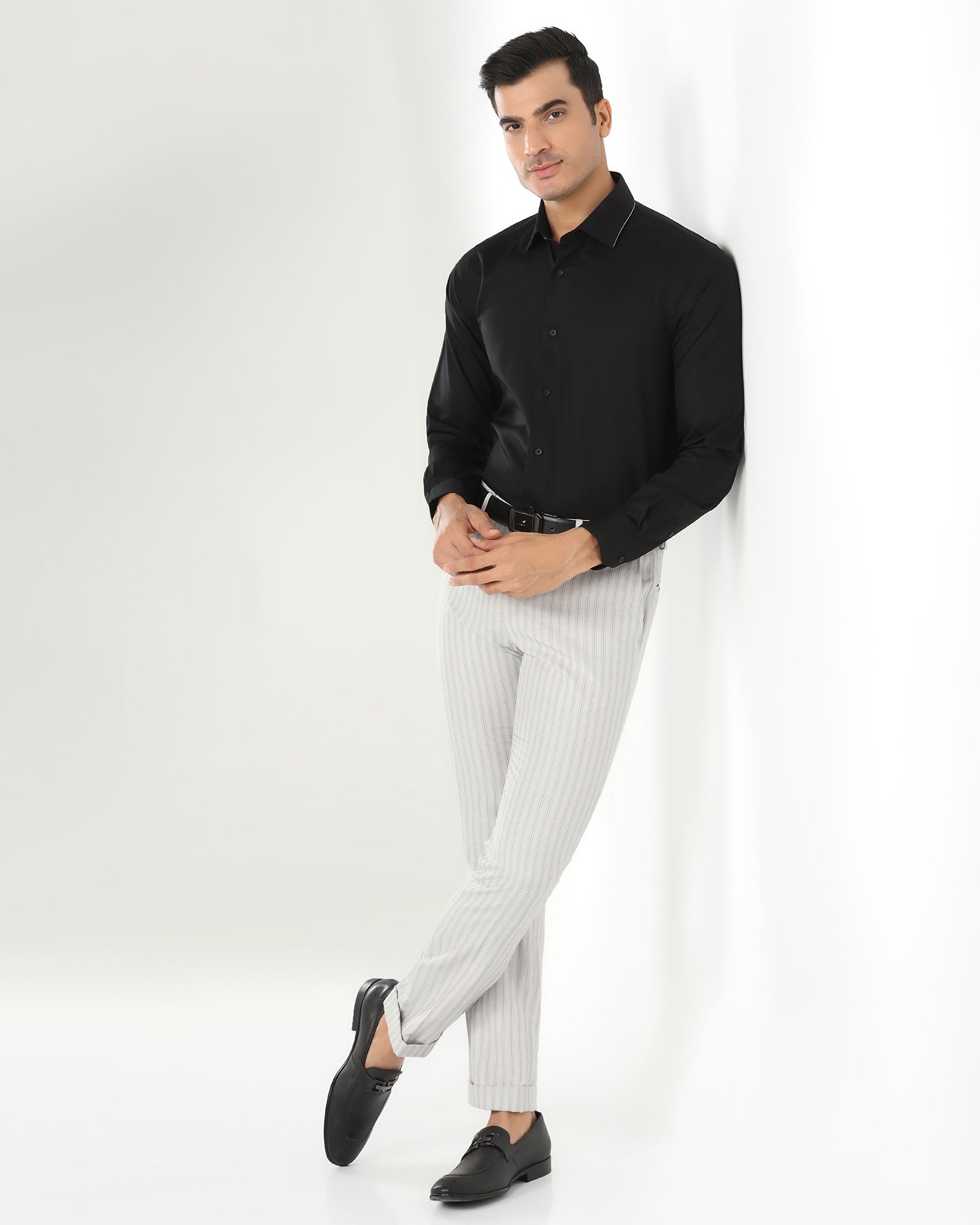 Formal Black Textured Shirt - Float