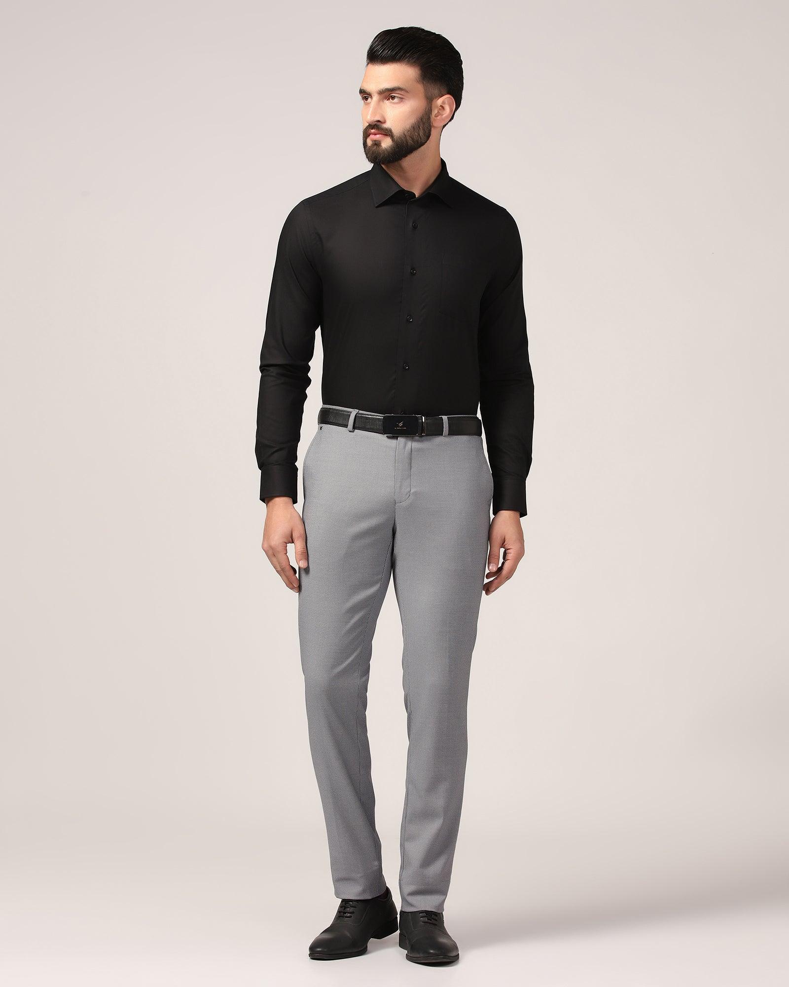 Formal Black Textured Shirt - Warren - Blackberrys