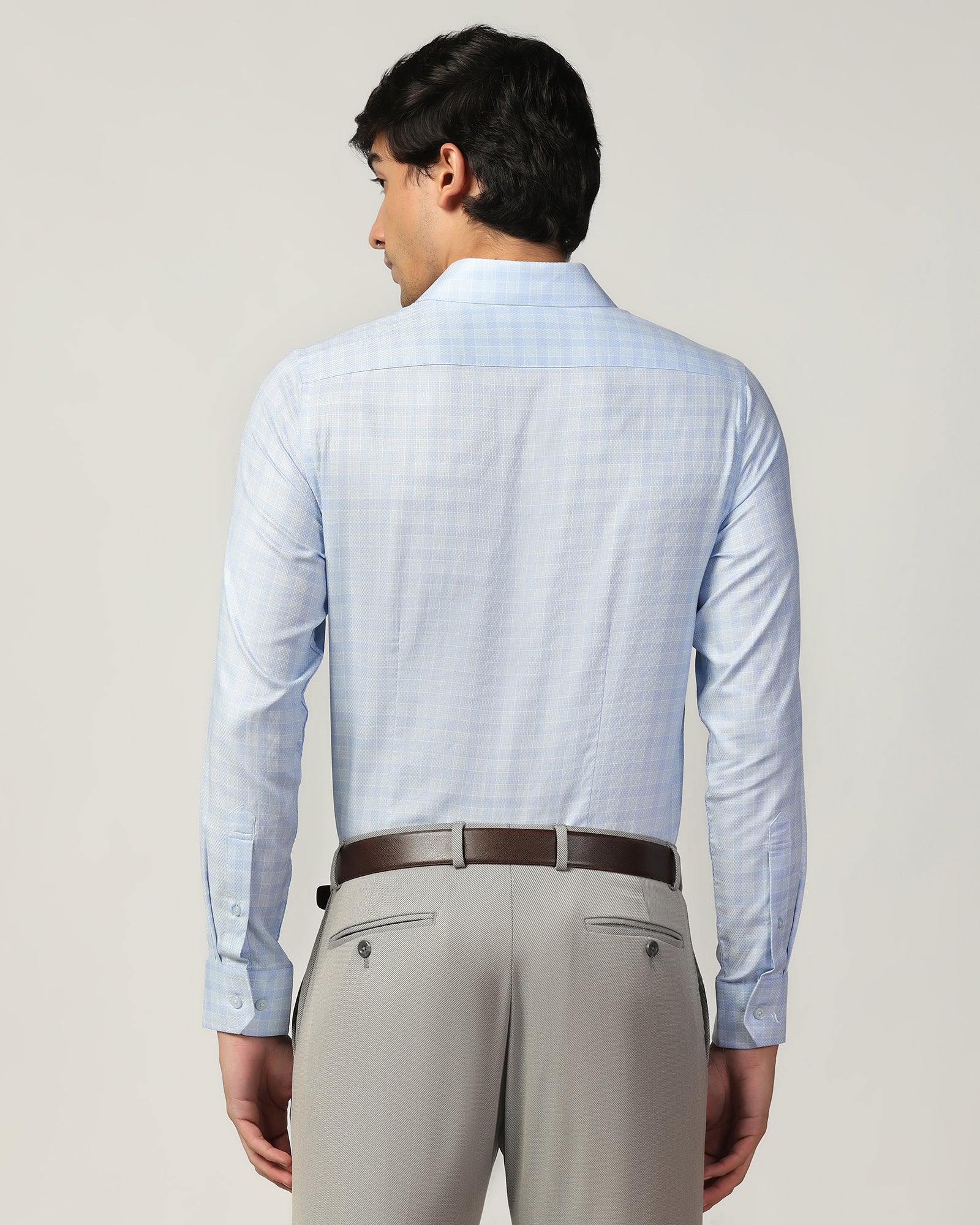 Formal Blue Check Shirt - Bacon