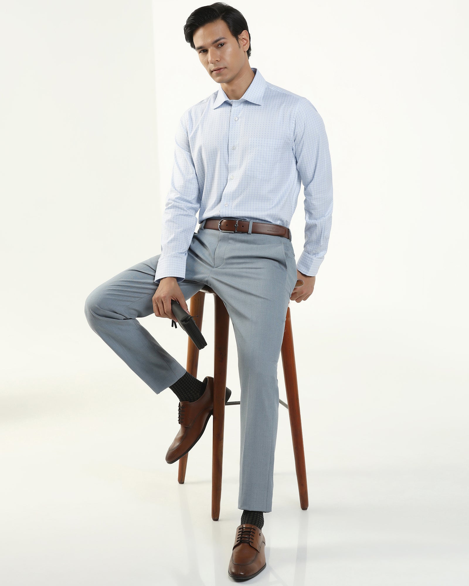 Formal Blue Check Shirt - Cosmic