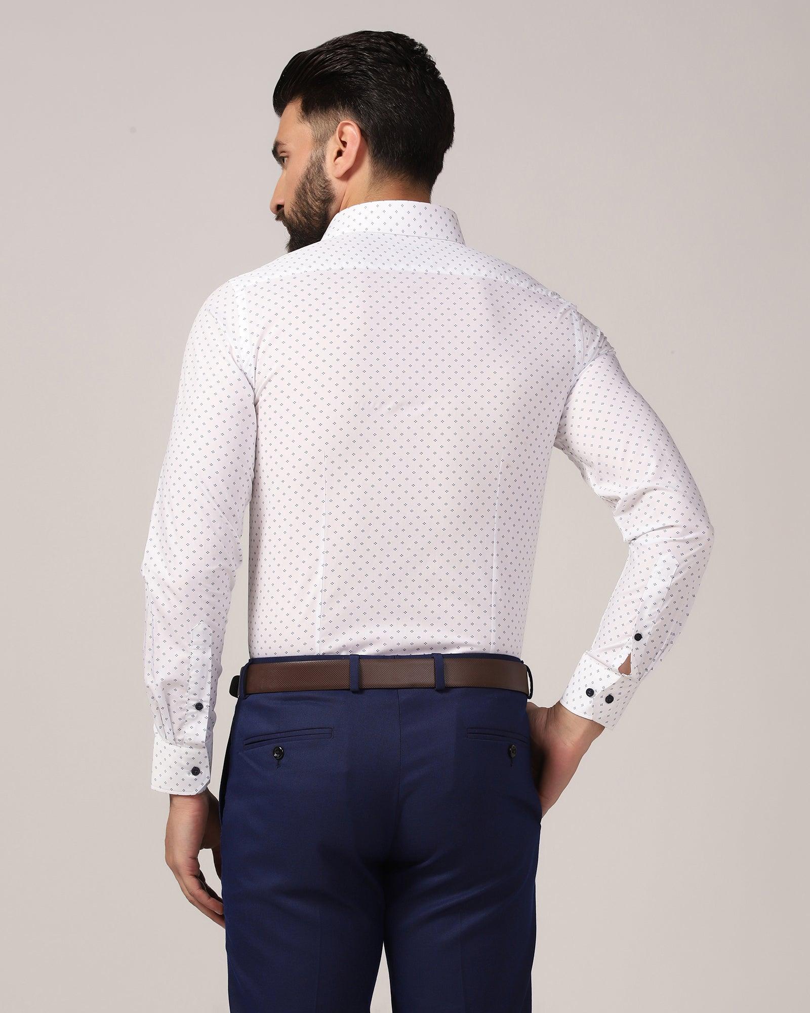 Formal Blue Printed Shirt - Sing - Blackberrys