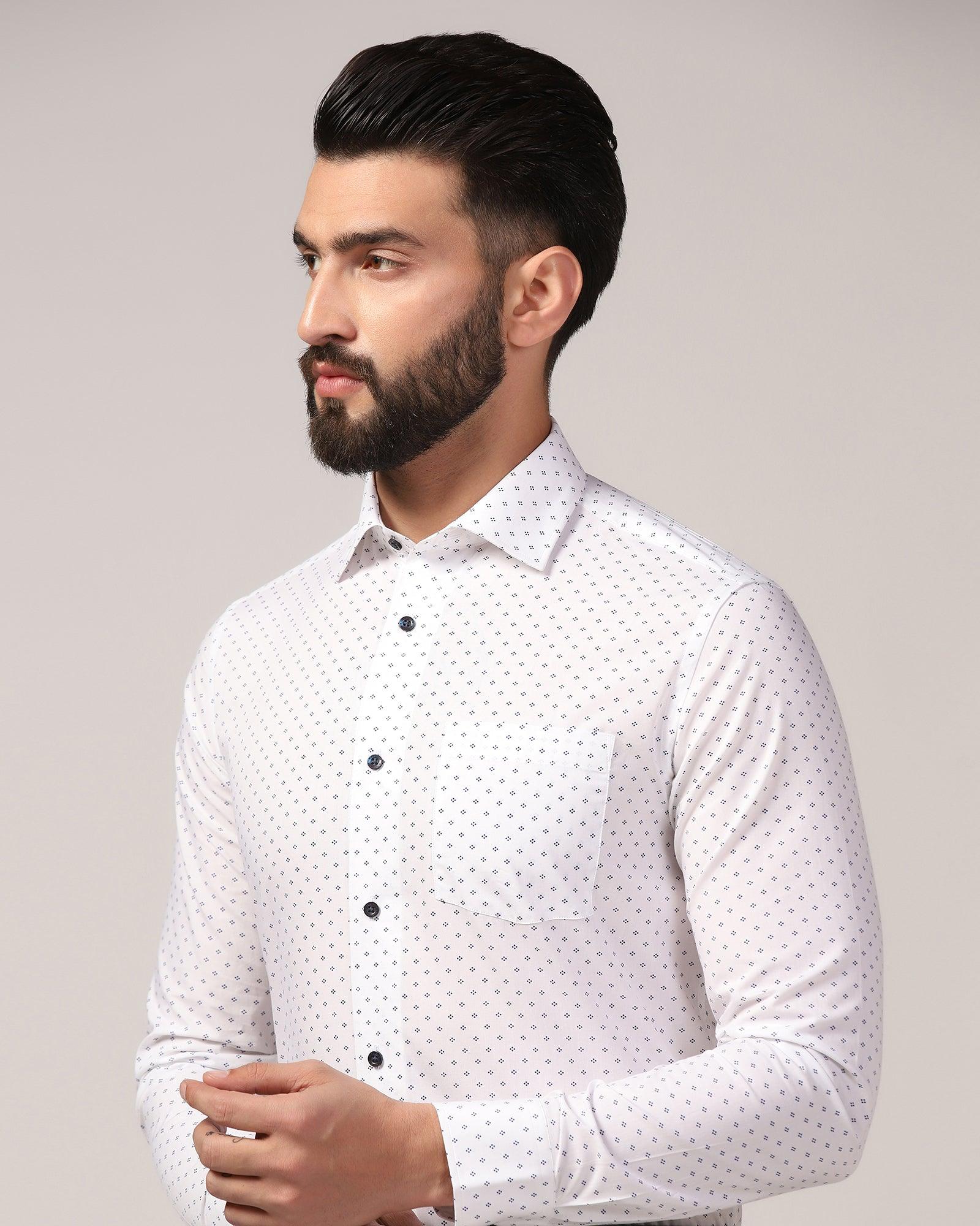 Formal Blue Printed Shirt - Sing - Blackberrys