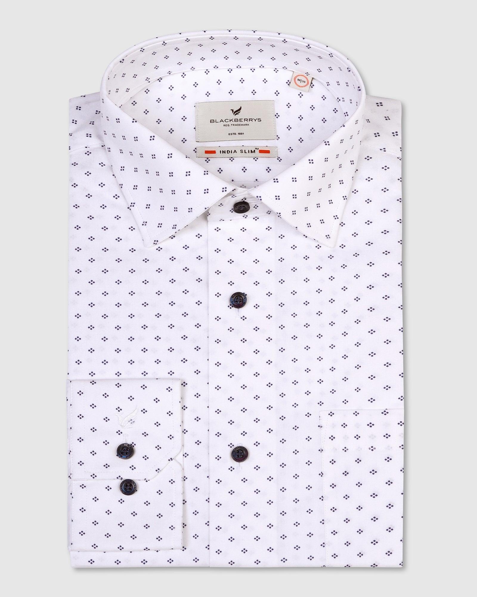Formal Blue Printed Shirt - Sing - Blackberrys