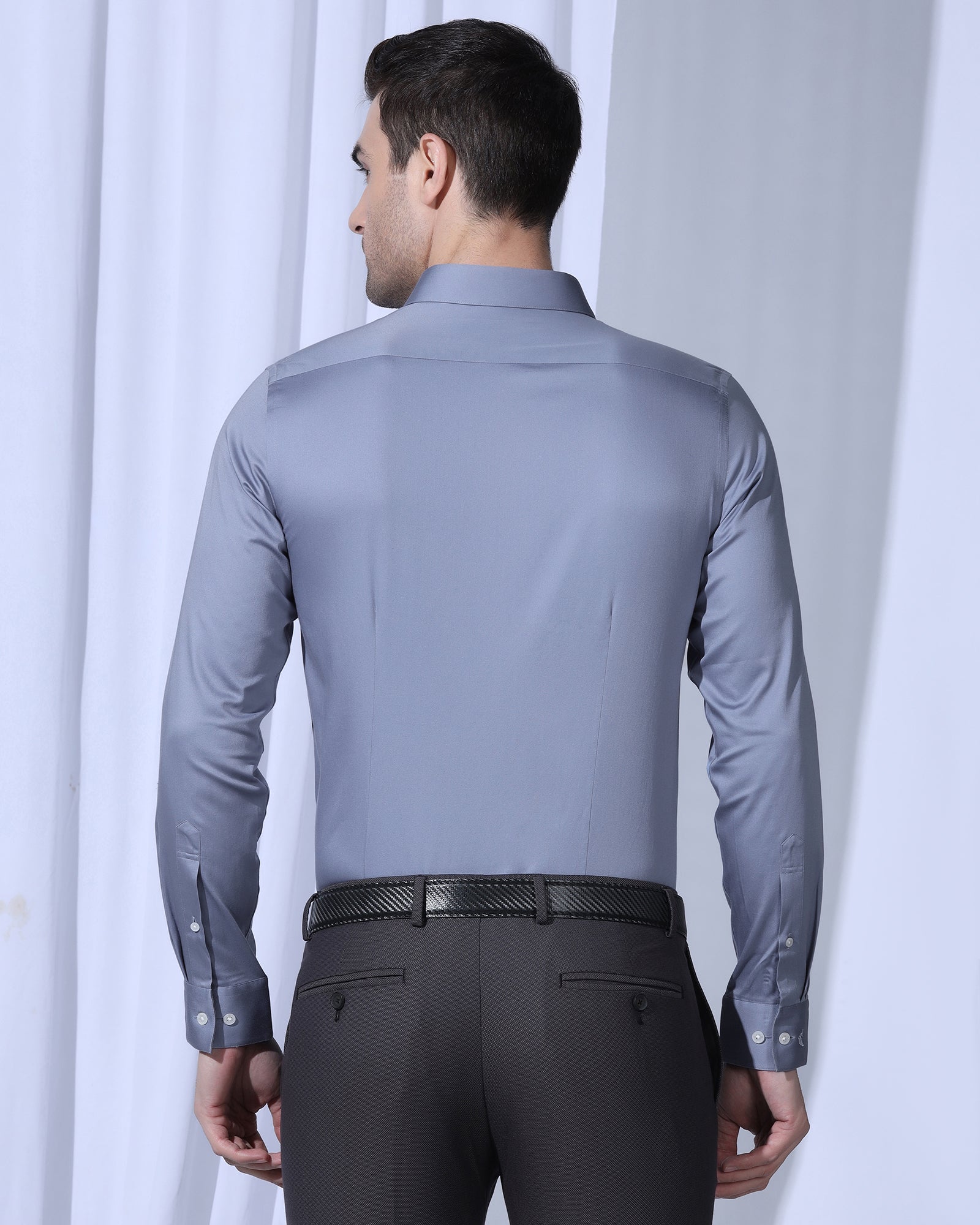 Non Iron Formal Blue Solid Shirt - George