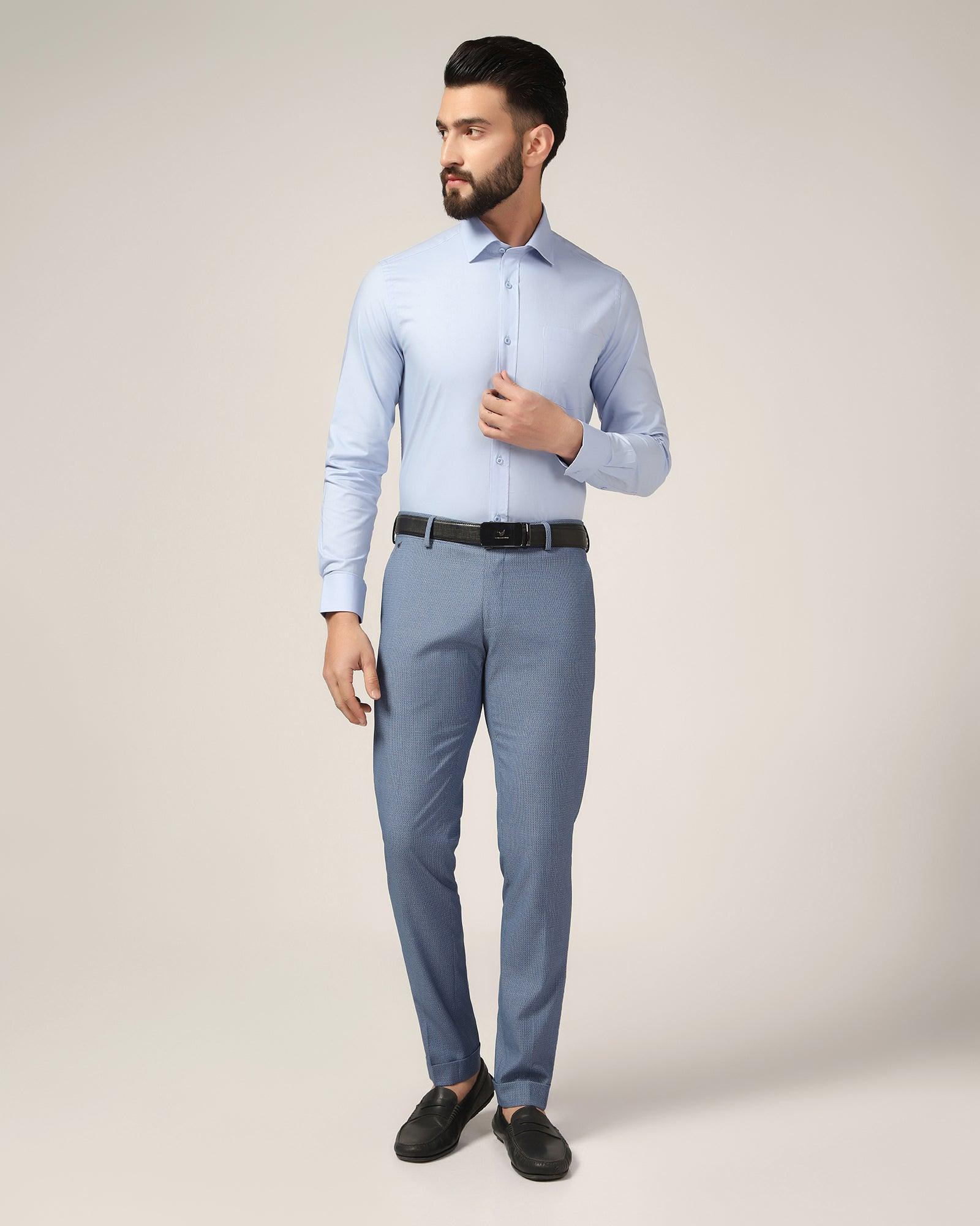Formal Blue Solid Shirt - Retro - Blackberrys