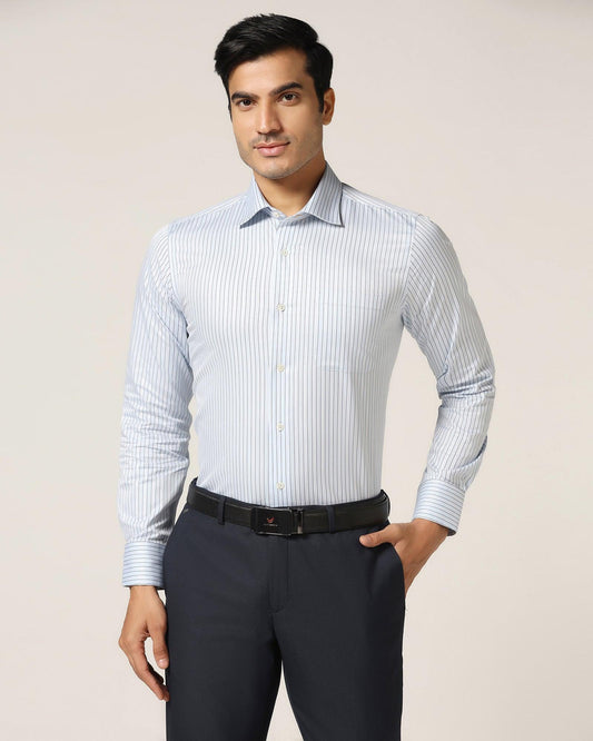 Luxe Formal Blue Stripe Shirt - Avian