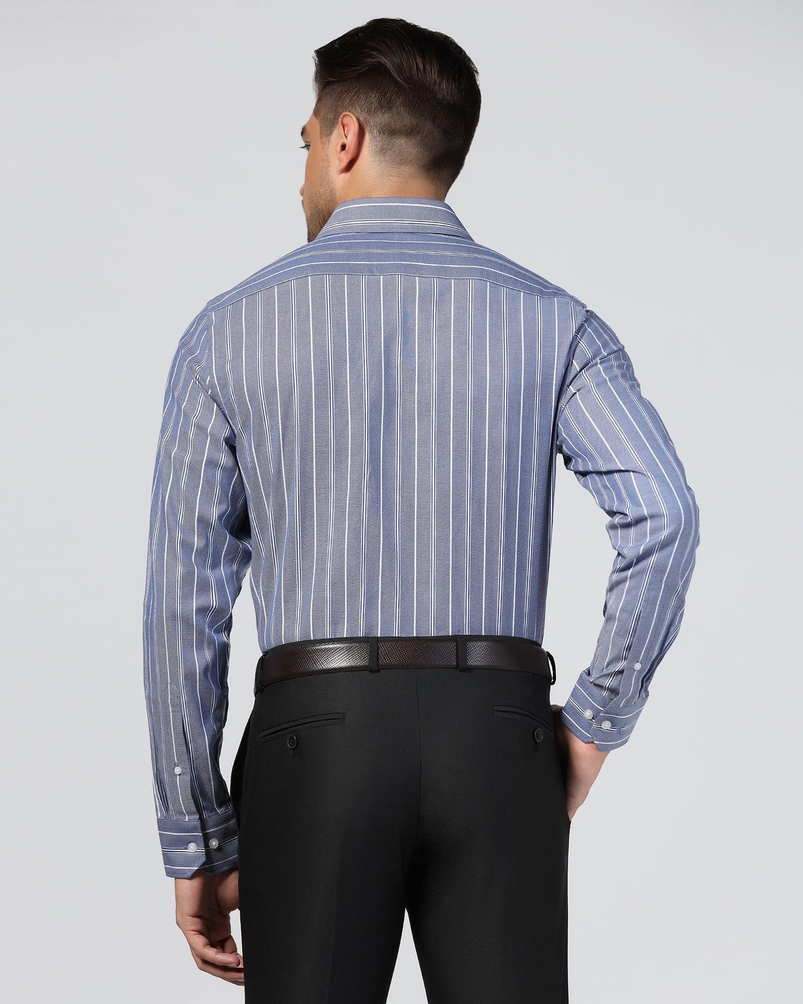 Temp Tech Formal Blue Stripe Shirt - Miller
