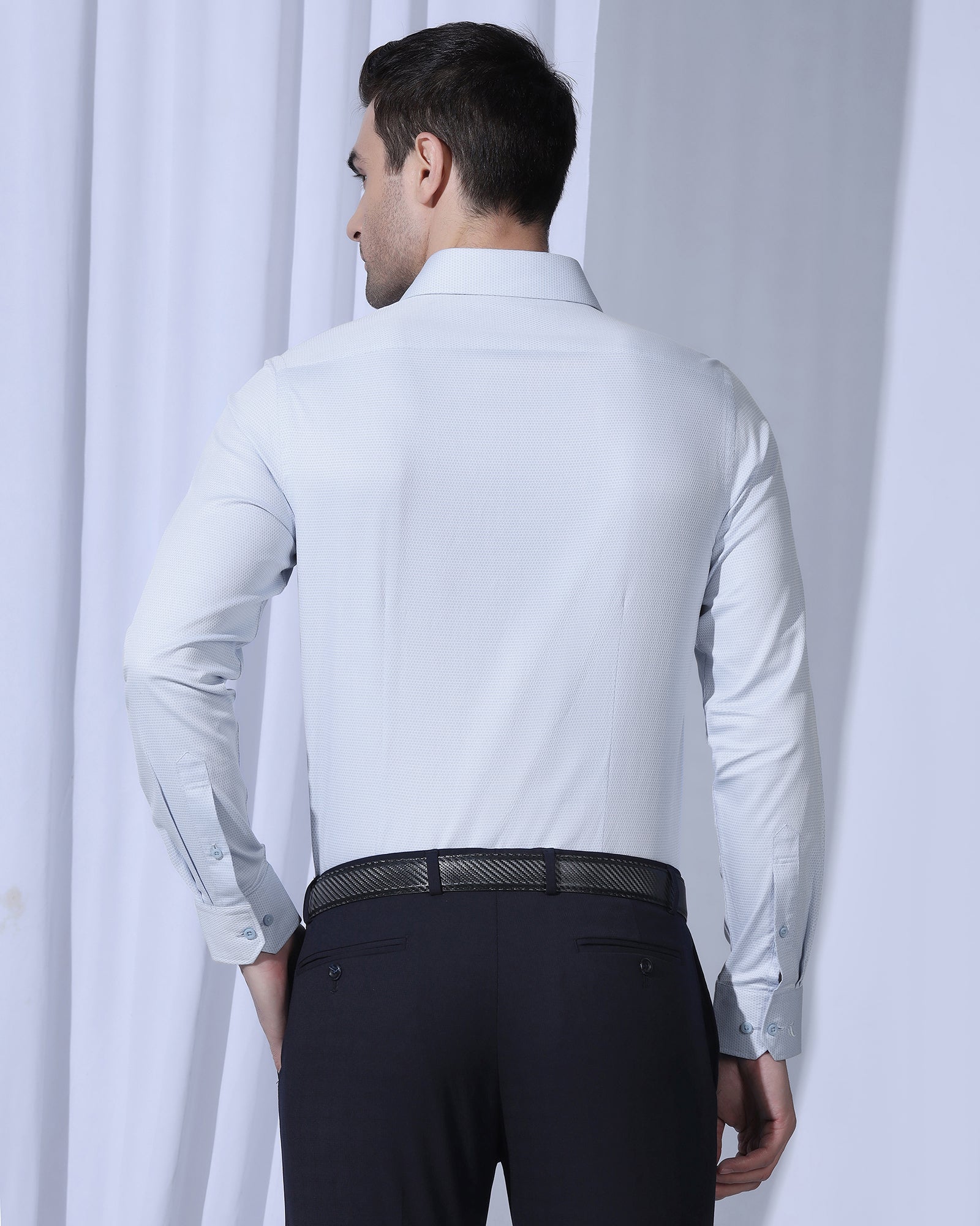 Formal Blue Textured Shirt - Benet