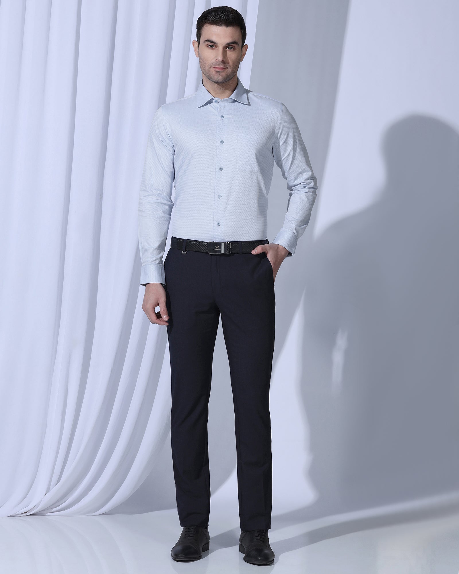 Formal Blue Textured Shirt - Benet