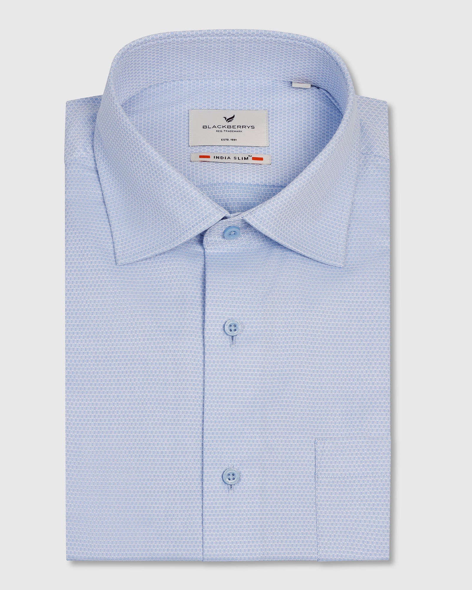 Formal Blue Textured Shirt - Benet