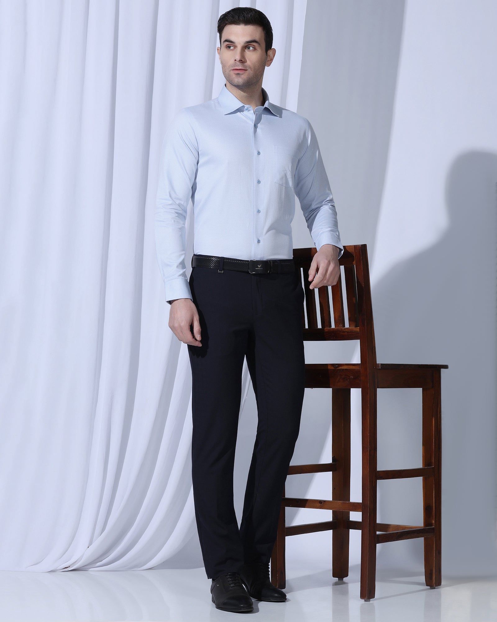 Formal Blue Textured Shirt - Benet