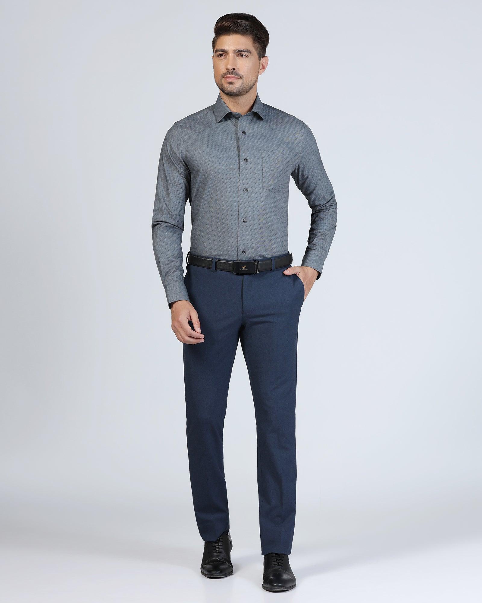 Formal Charcoal Textured Shirt - Burdy