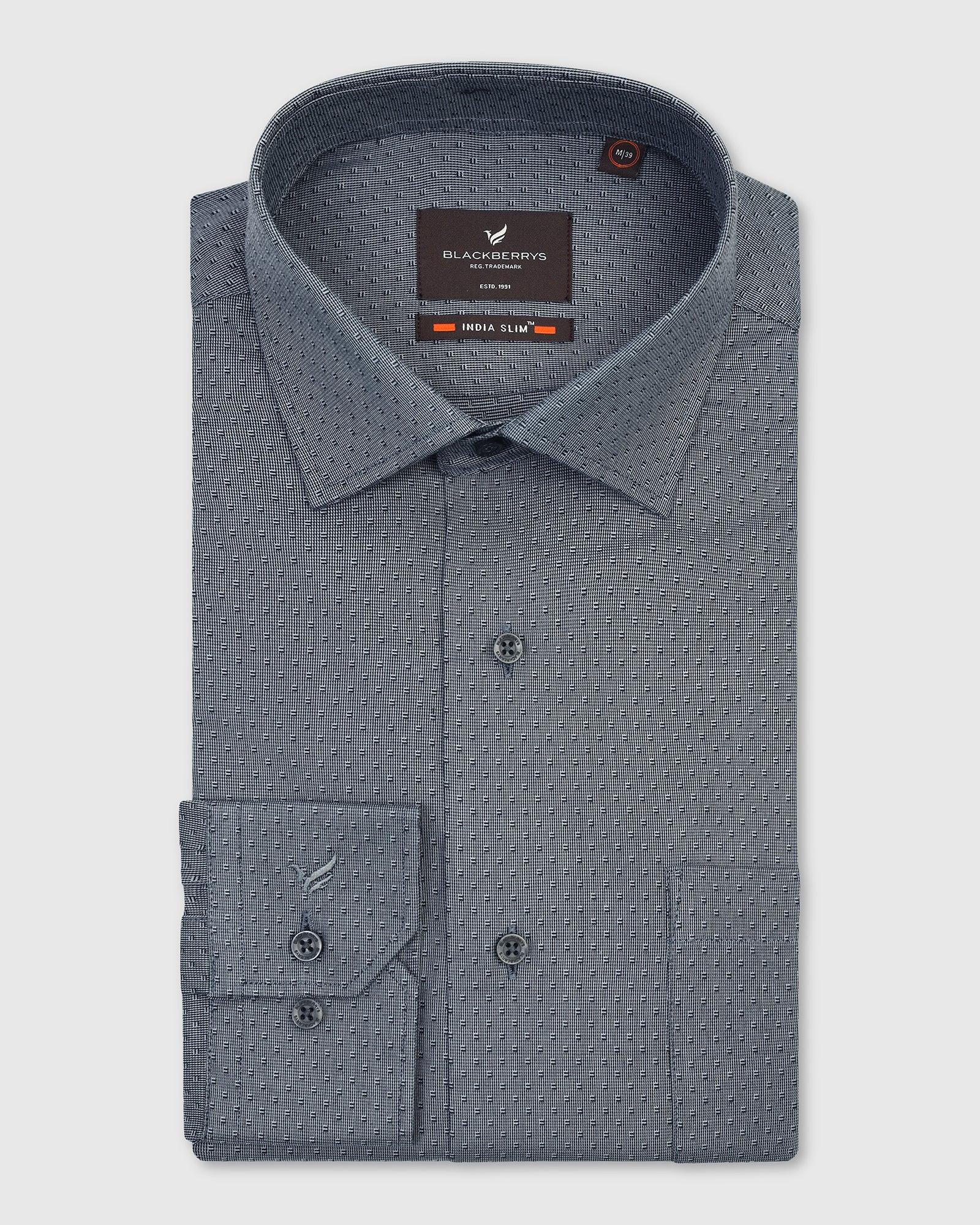 Formal Charcoal Textured Shirt - Burdy