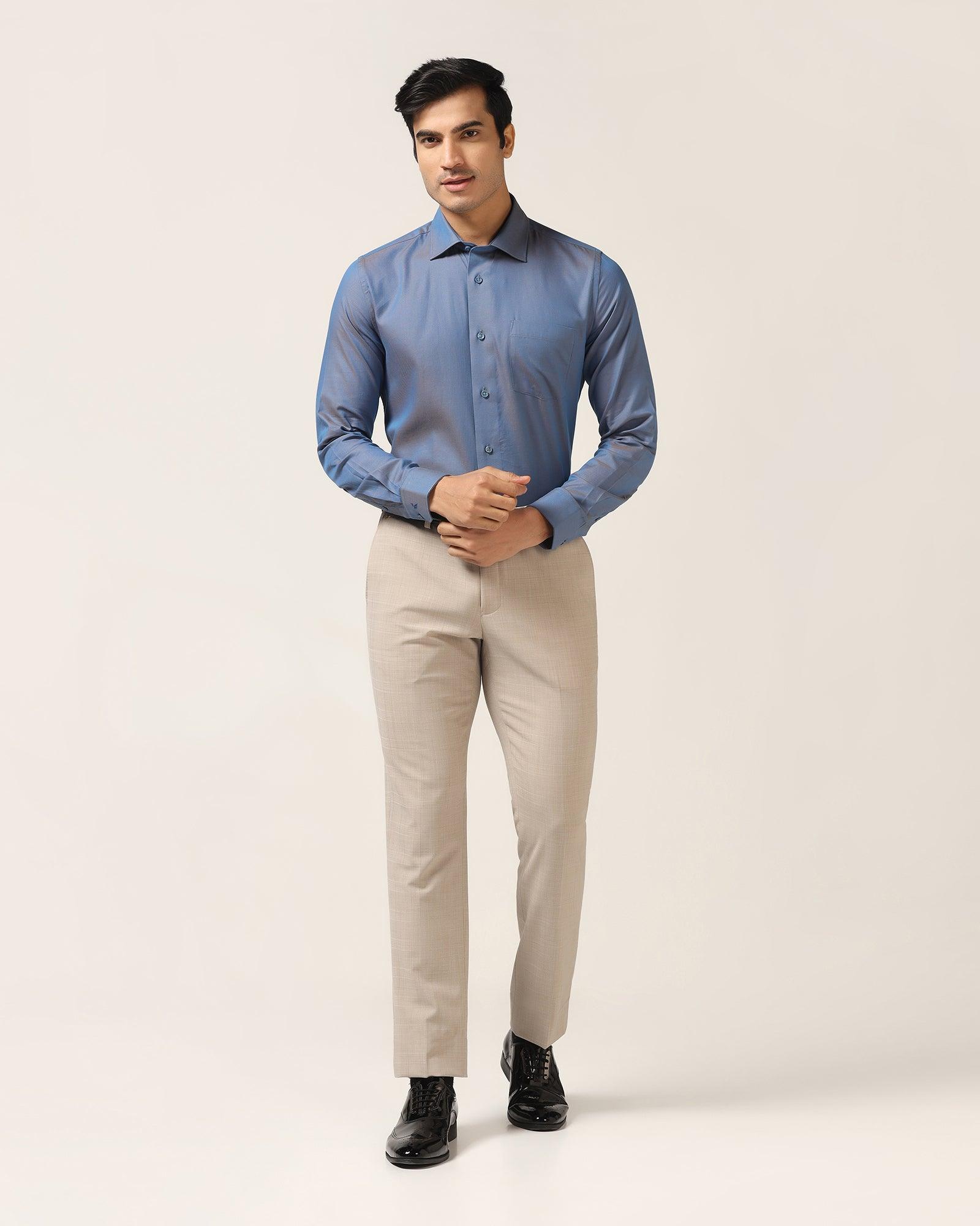 Formal Cobalt Textured Shirt - Brat - Blackberrys