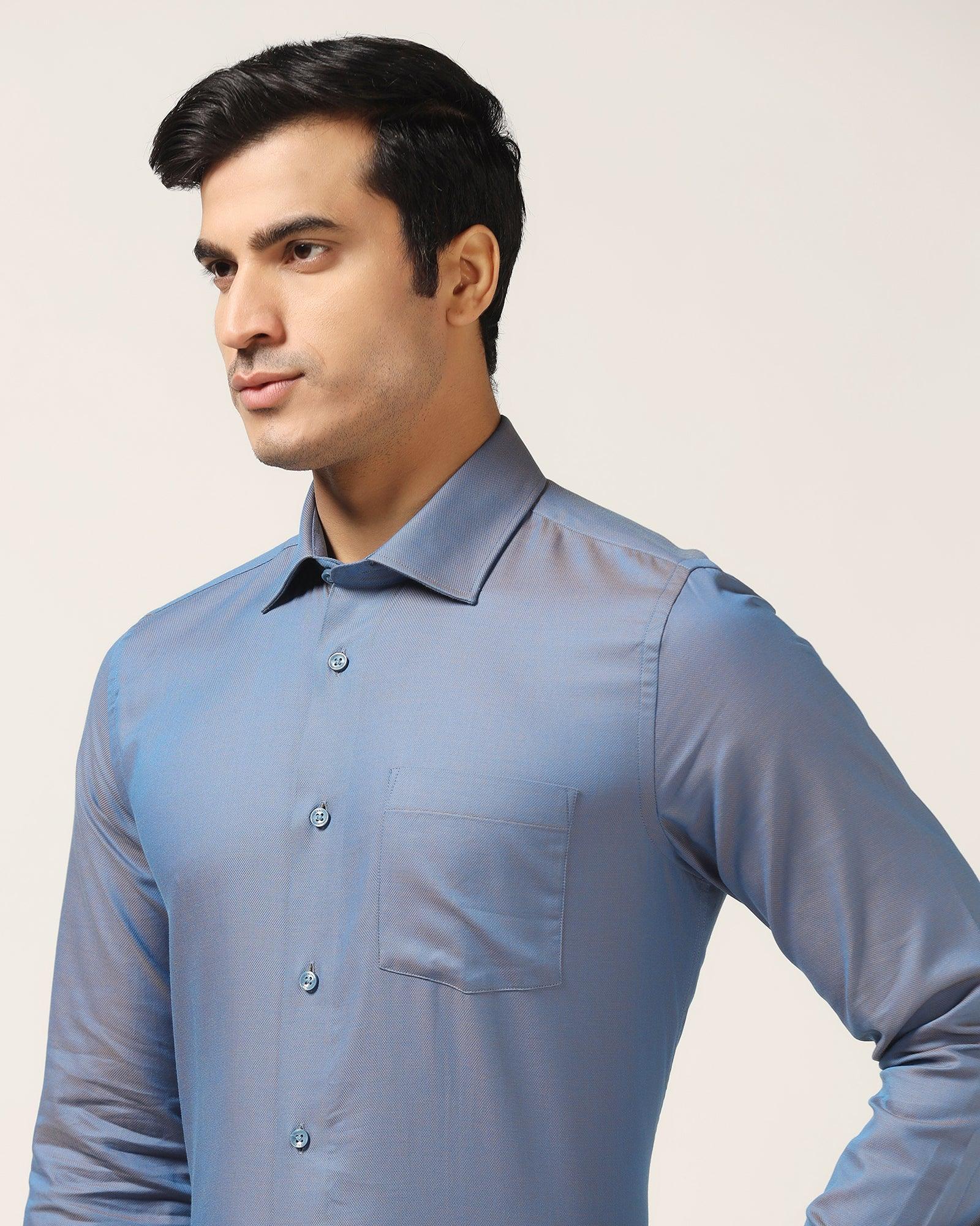 Formal Cobalt Textured Shirt - Brat - Blackberrys