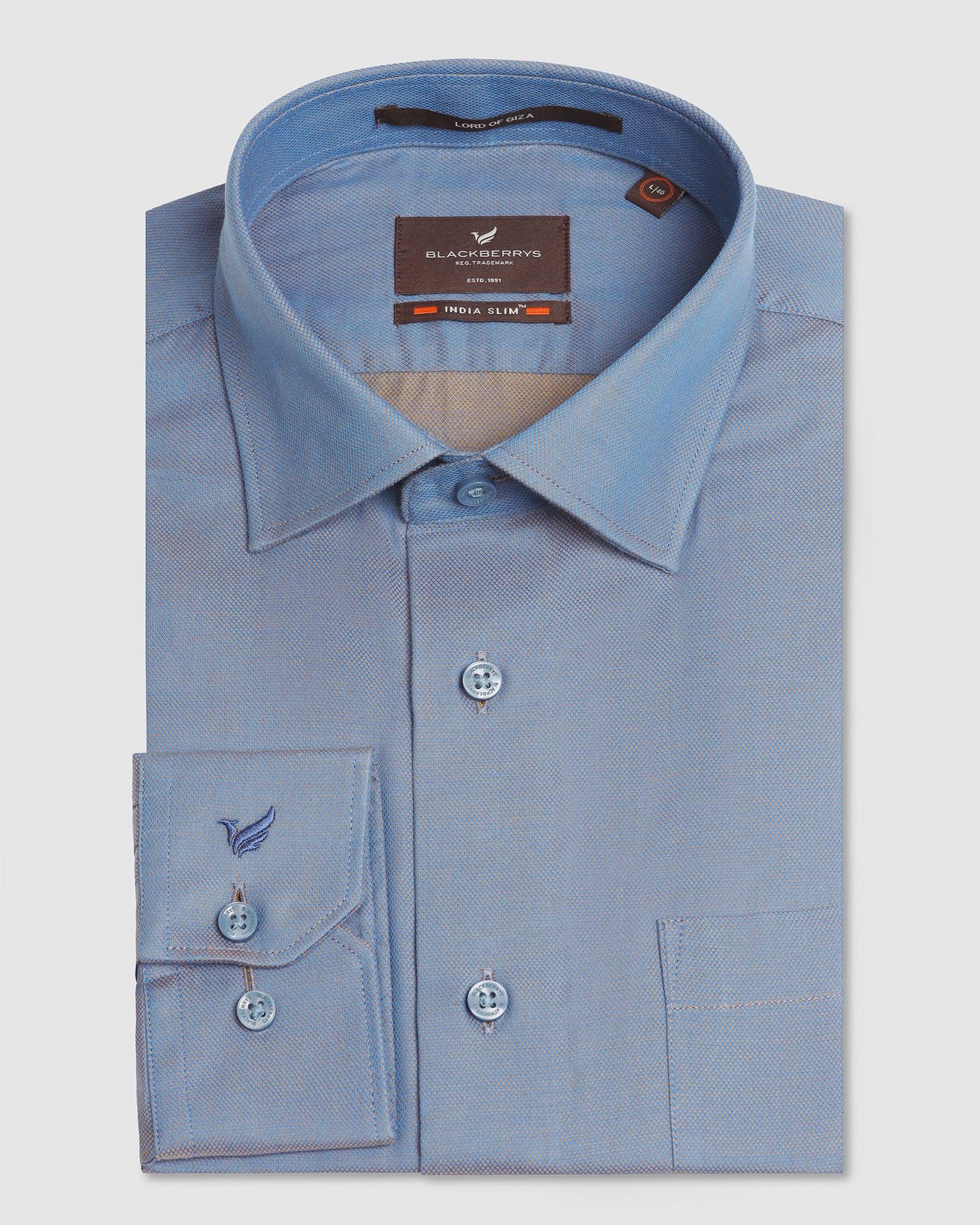 Formal Cobalt Textured Shirt - Brat - Blackberrys