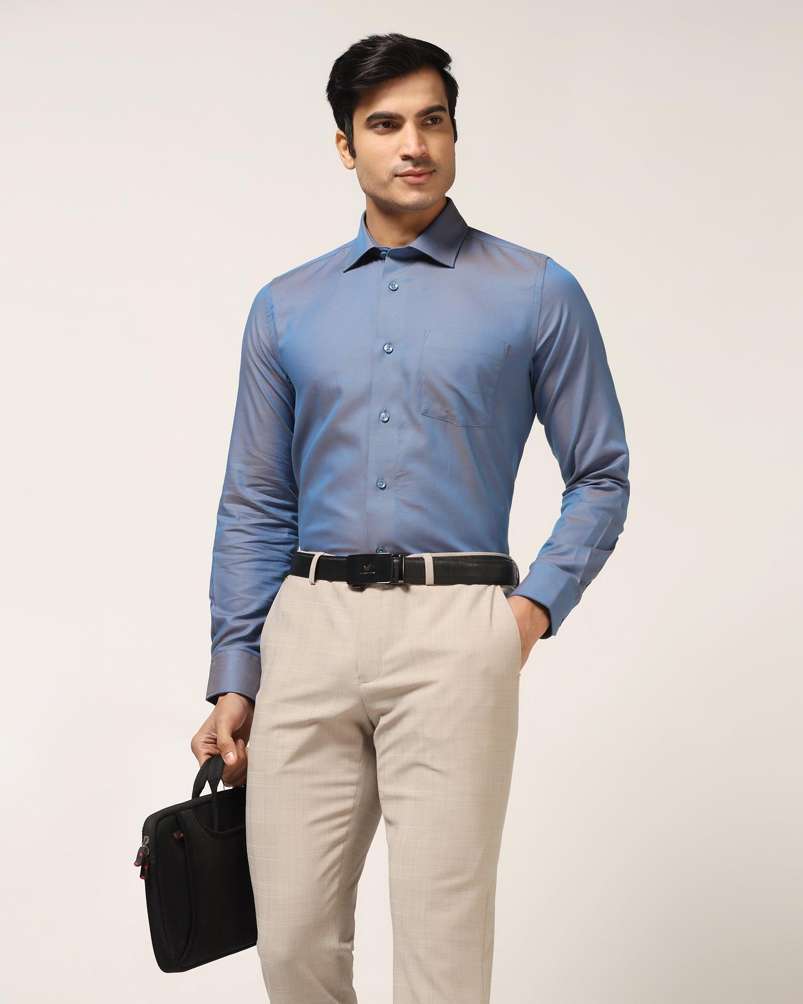 Formal Cobalt Textured Shirt - Brat - Blackberrys