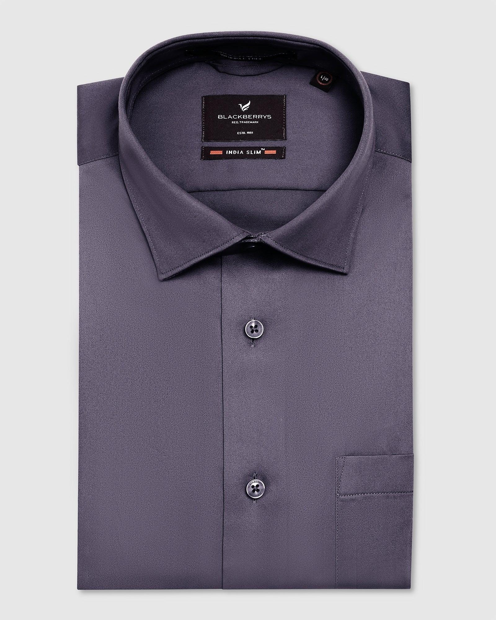 Non Iron Formal Dark Purple Solid Shirt - Rolf