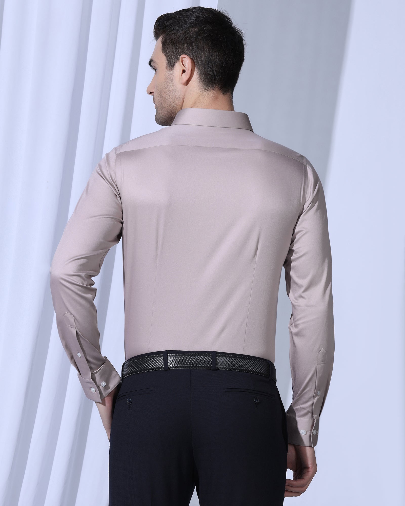 Non Iron Formal Dusty Pink Solid Shirt - George