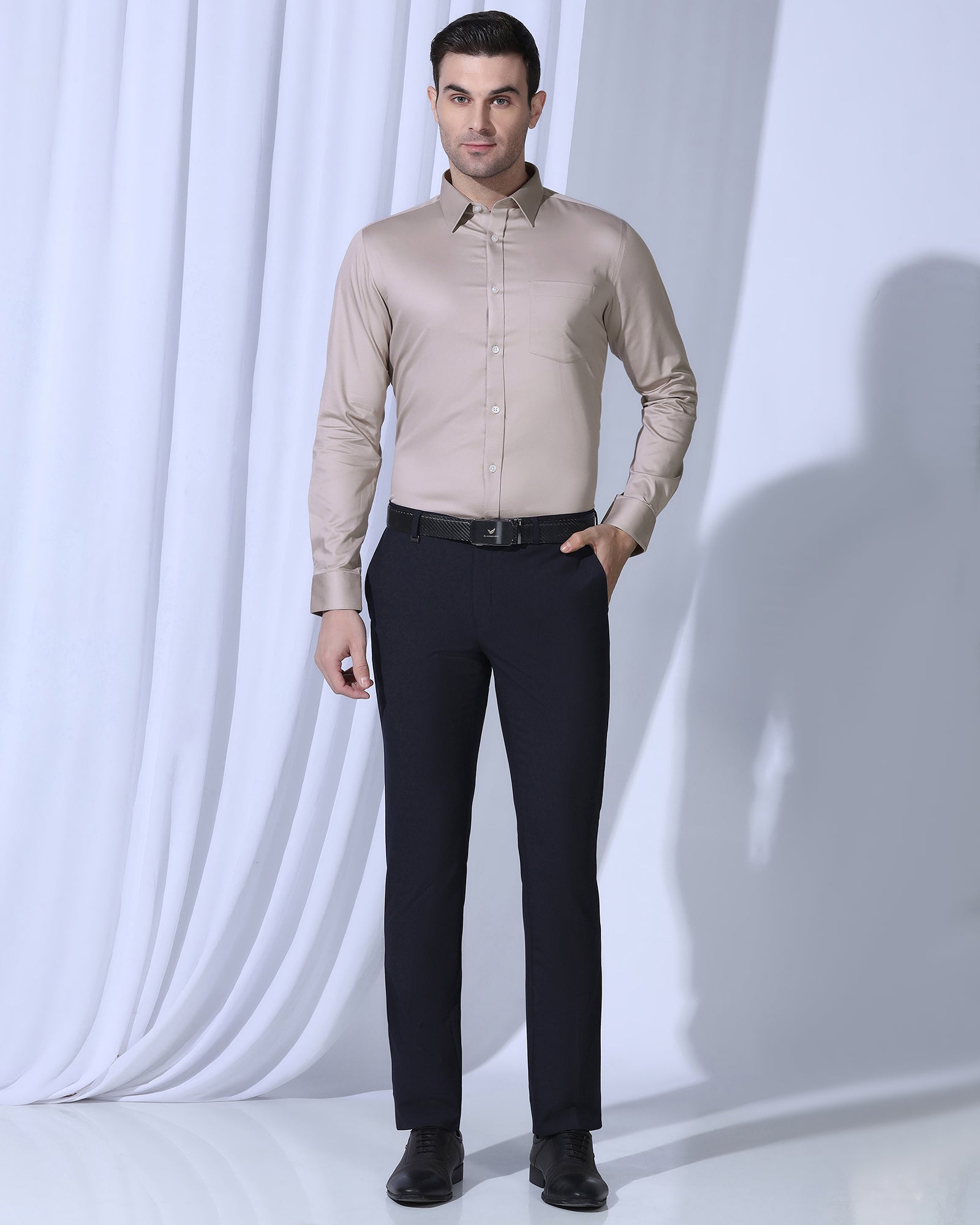 Non Iron Formal Dusty Pink Solid Shirt - George