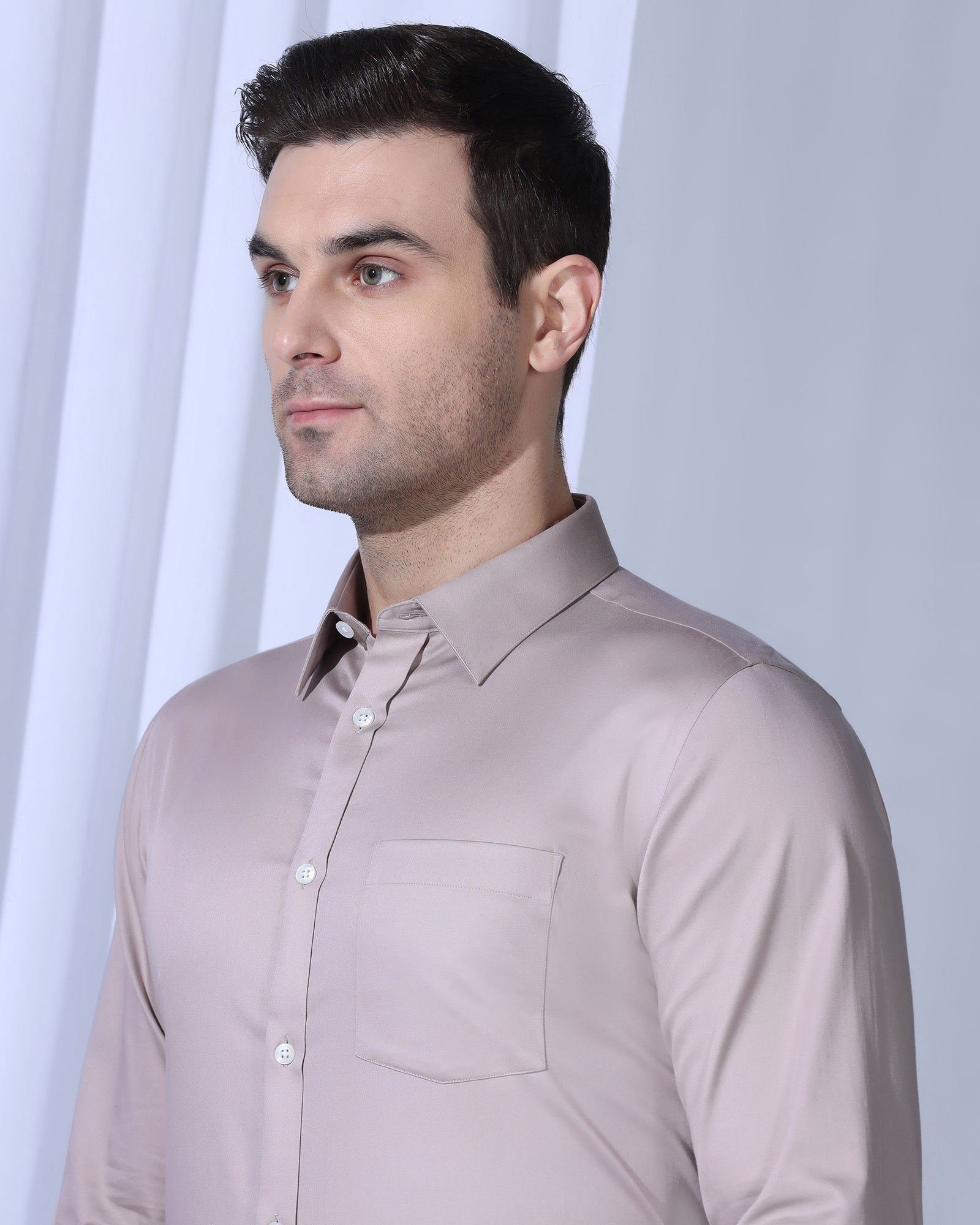 Non Iron Formal Dusty Pink Solid Shirt - George