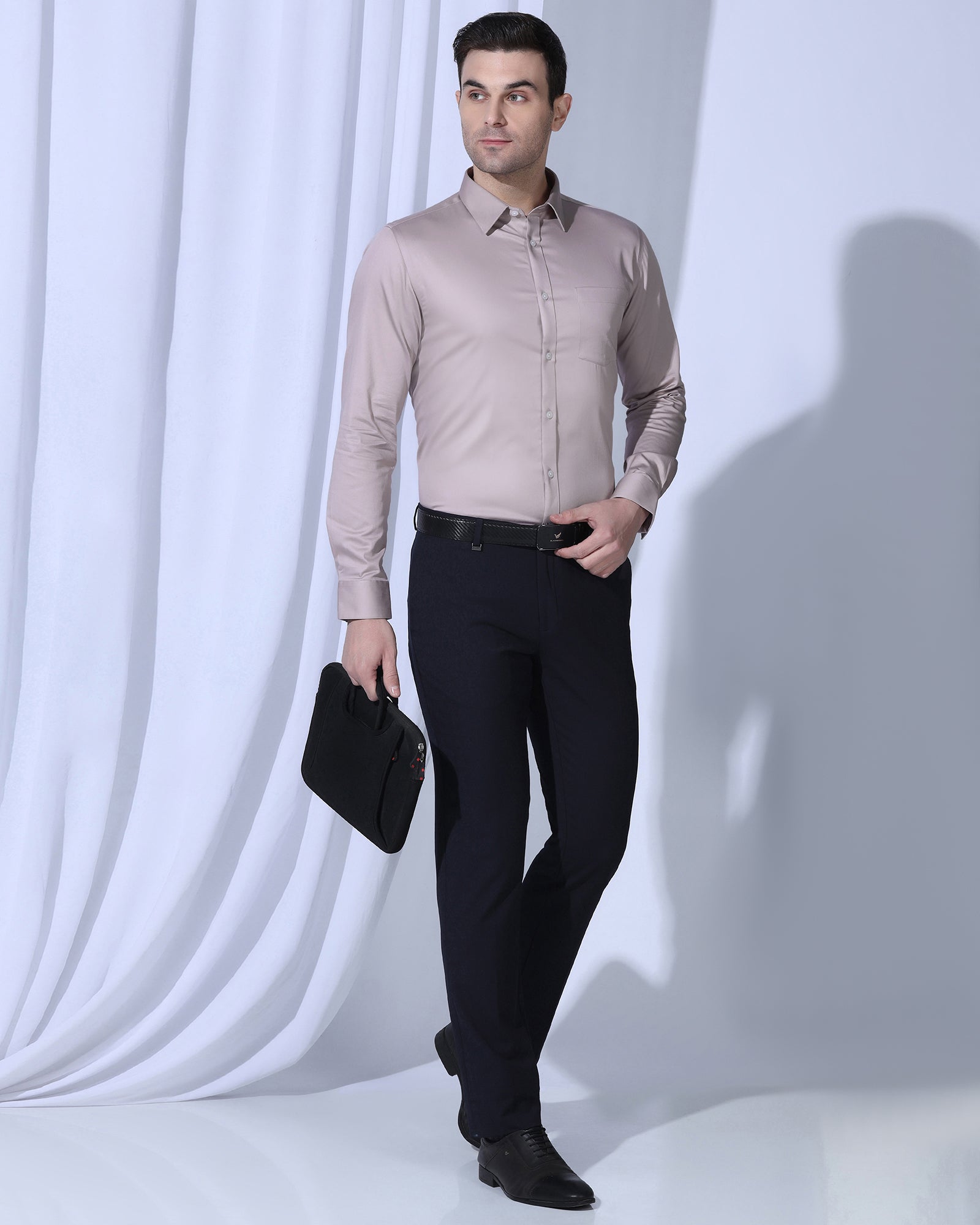 Non Iron Formal Dusty Pink Solid Shirt - George