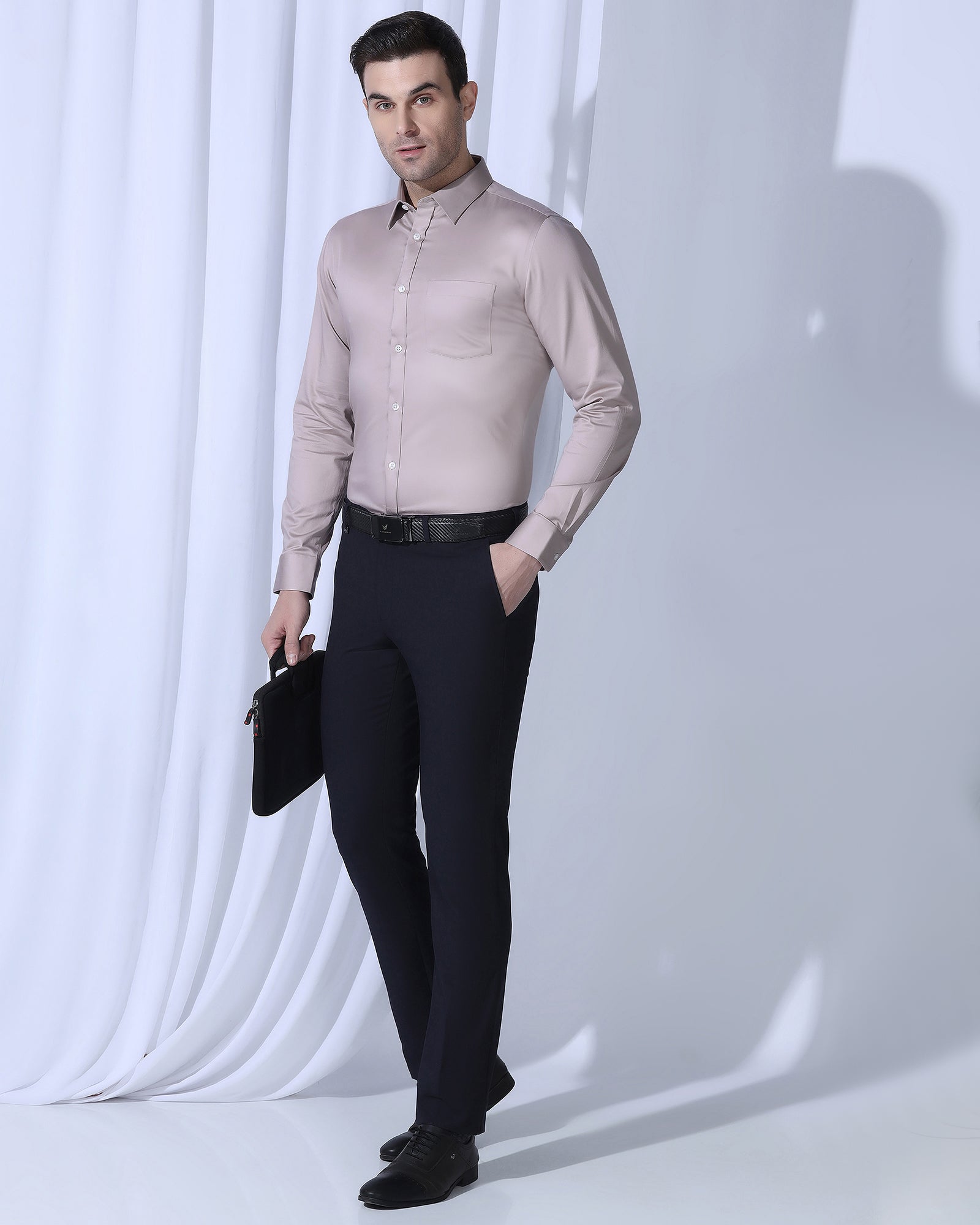 Non Iron Formal Dusty Pink Solid Shirt - George