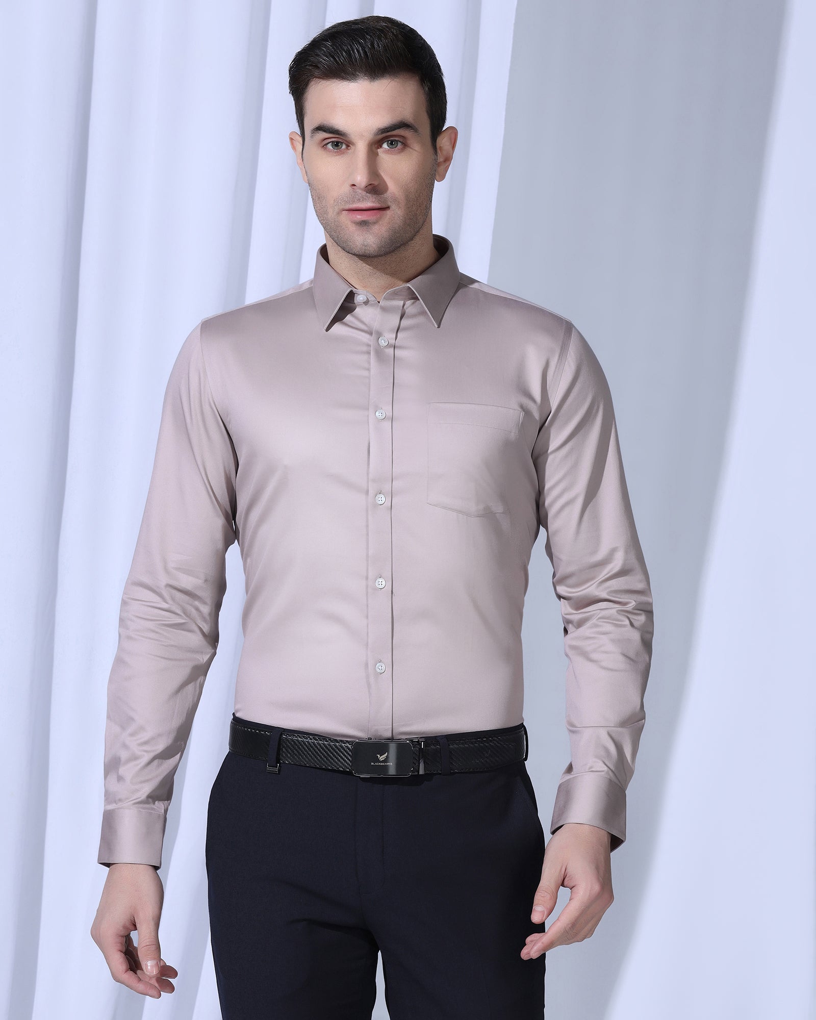 Non Iron Formal Dusty Pink Solid Shirt - George