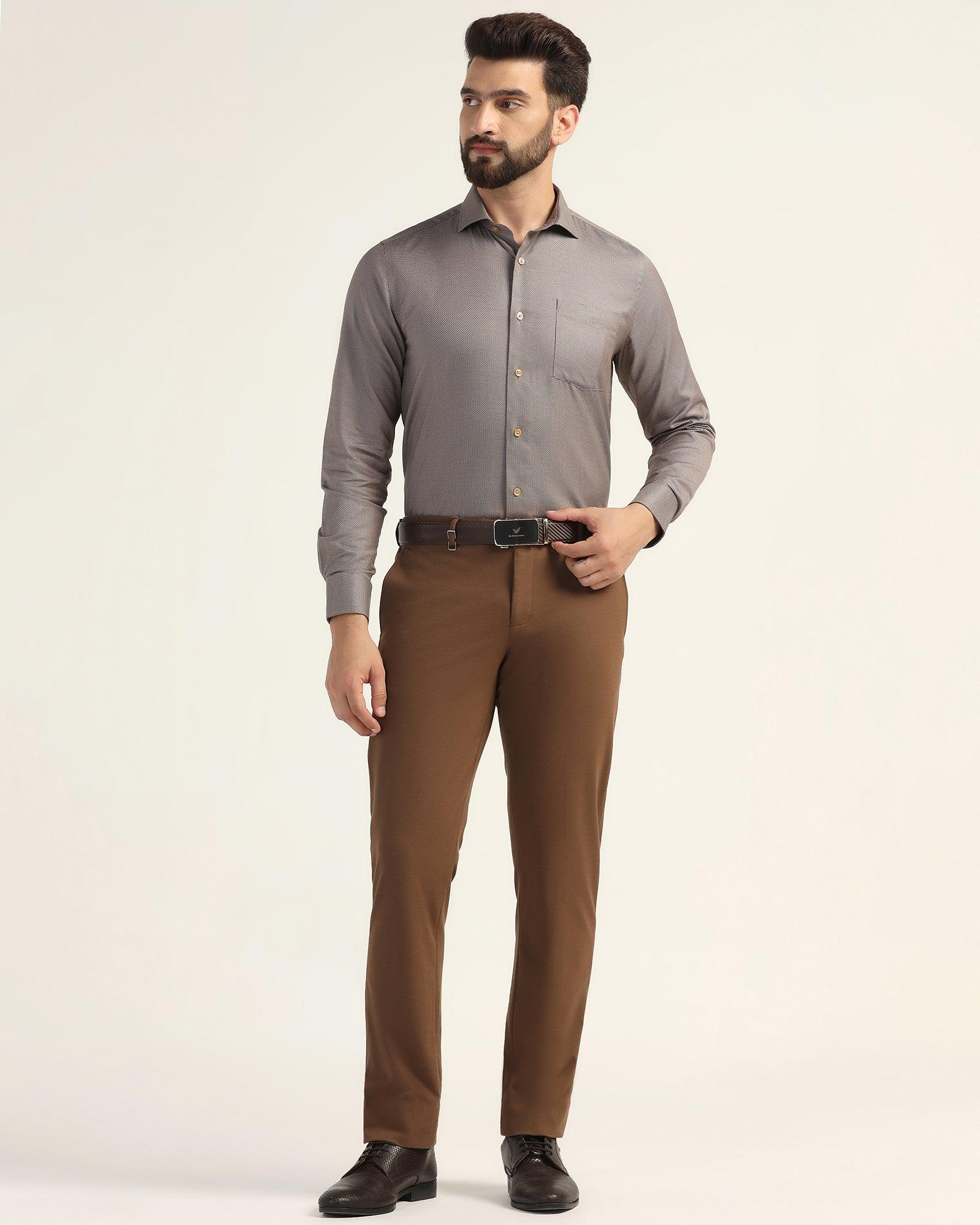 Formal Dusty Pink Textured Shirt - Oyster