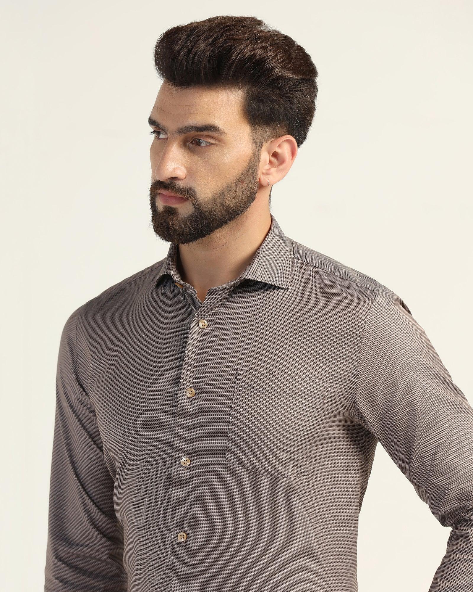Formal Dusty Pink Textured Shirt - Oyster
