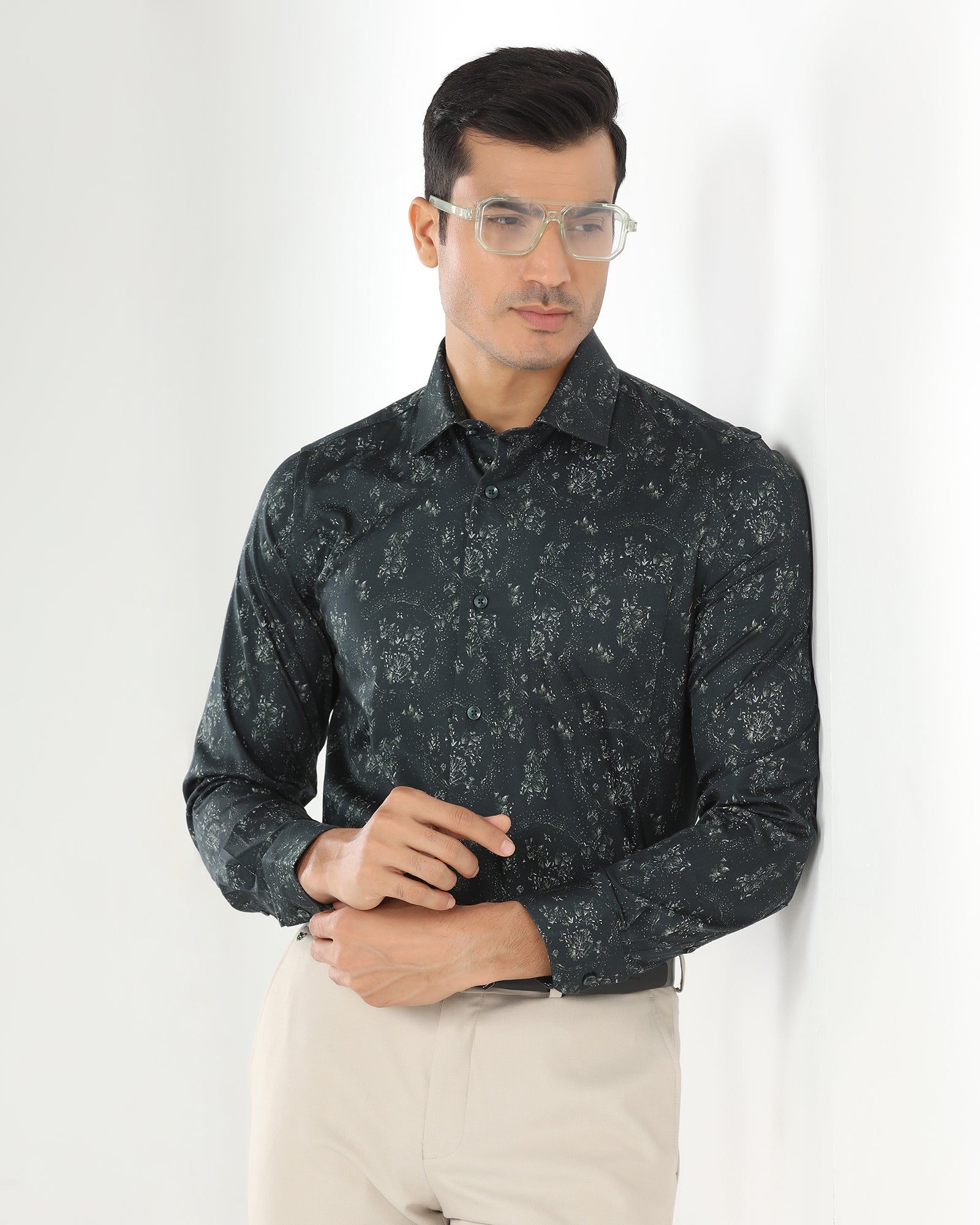 Formal Green Printed Shirt - Tyson