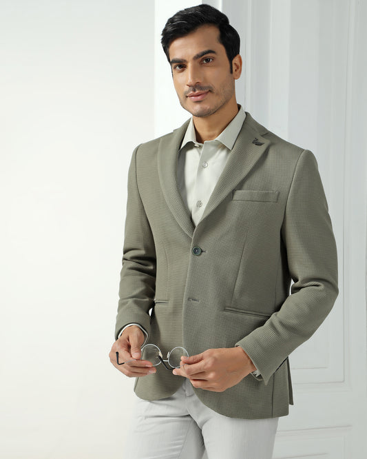 Formal Green Textured Blazer - Belvedere