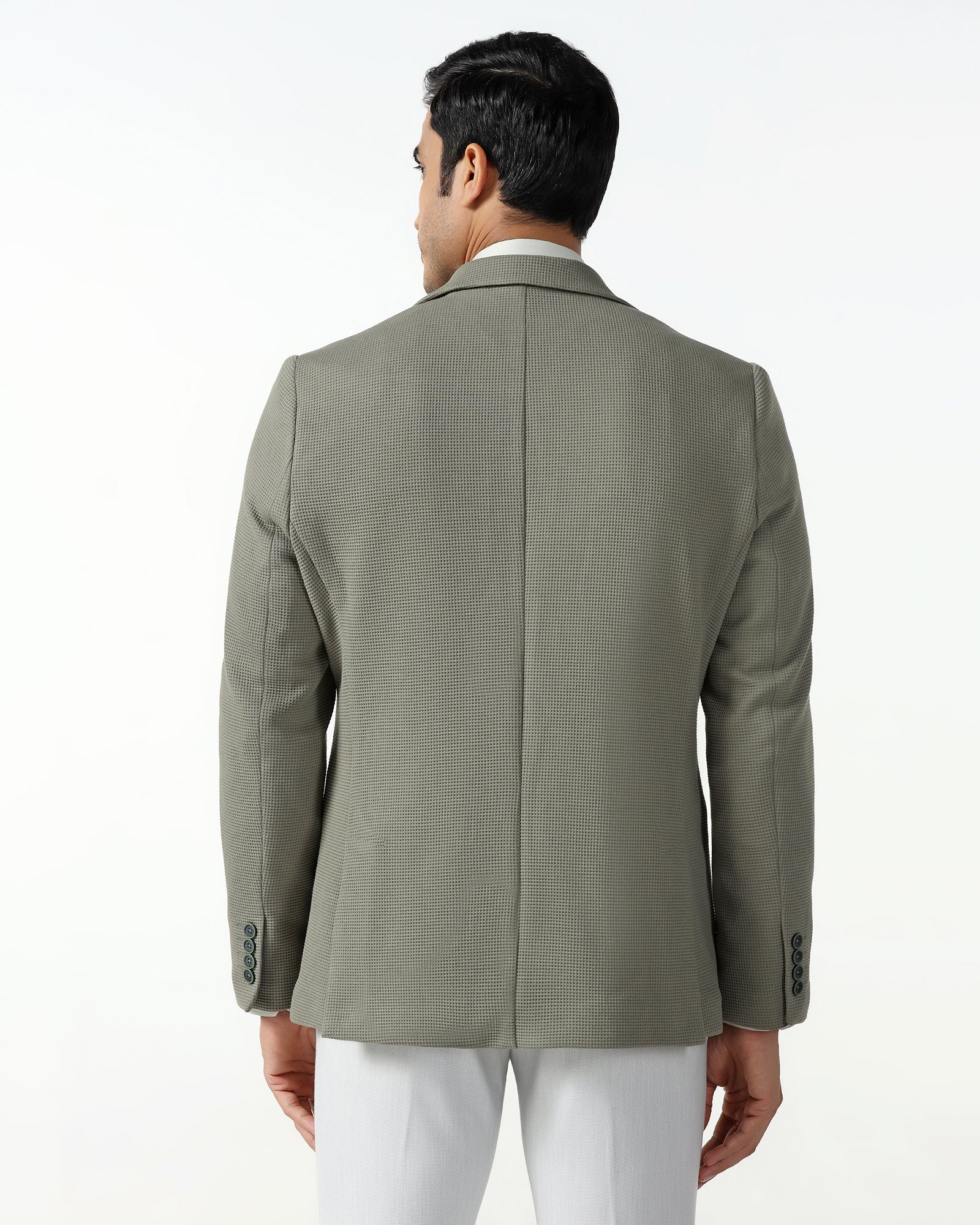 Formal Green Textured Blazer - Belvedere