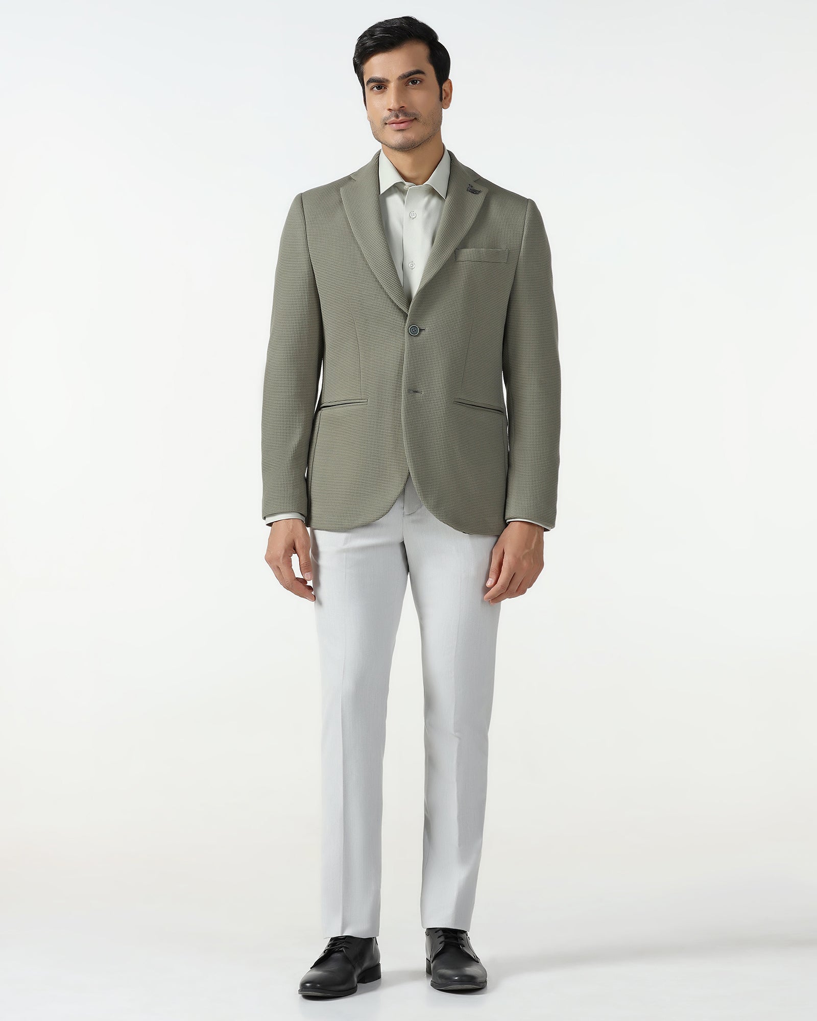 Formal Green Textured Blazer - Belvedere
