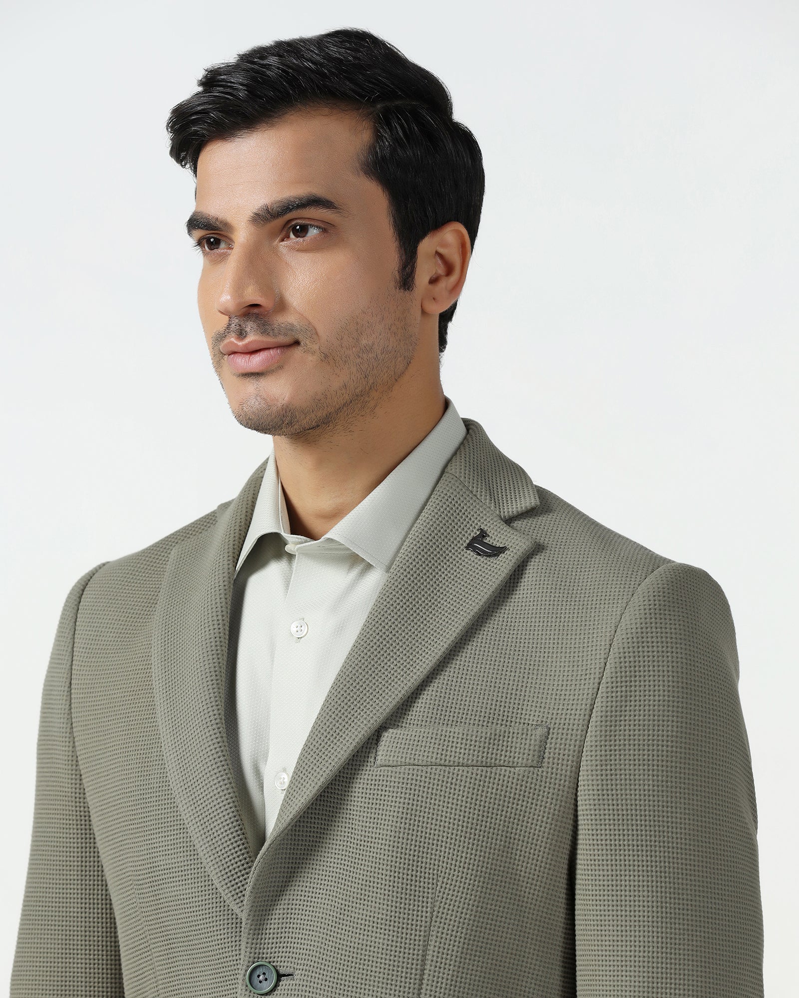Formal Green Textured Blazer - Belvedere